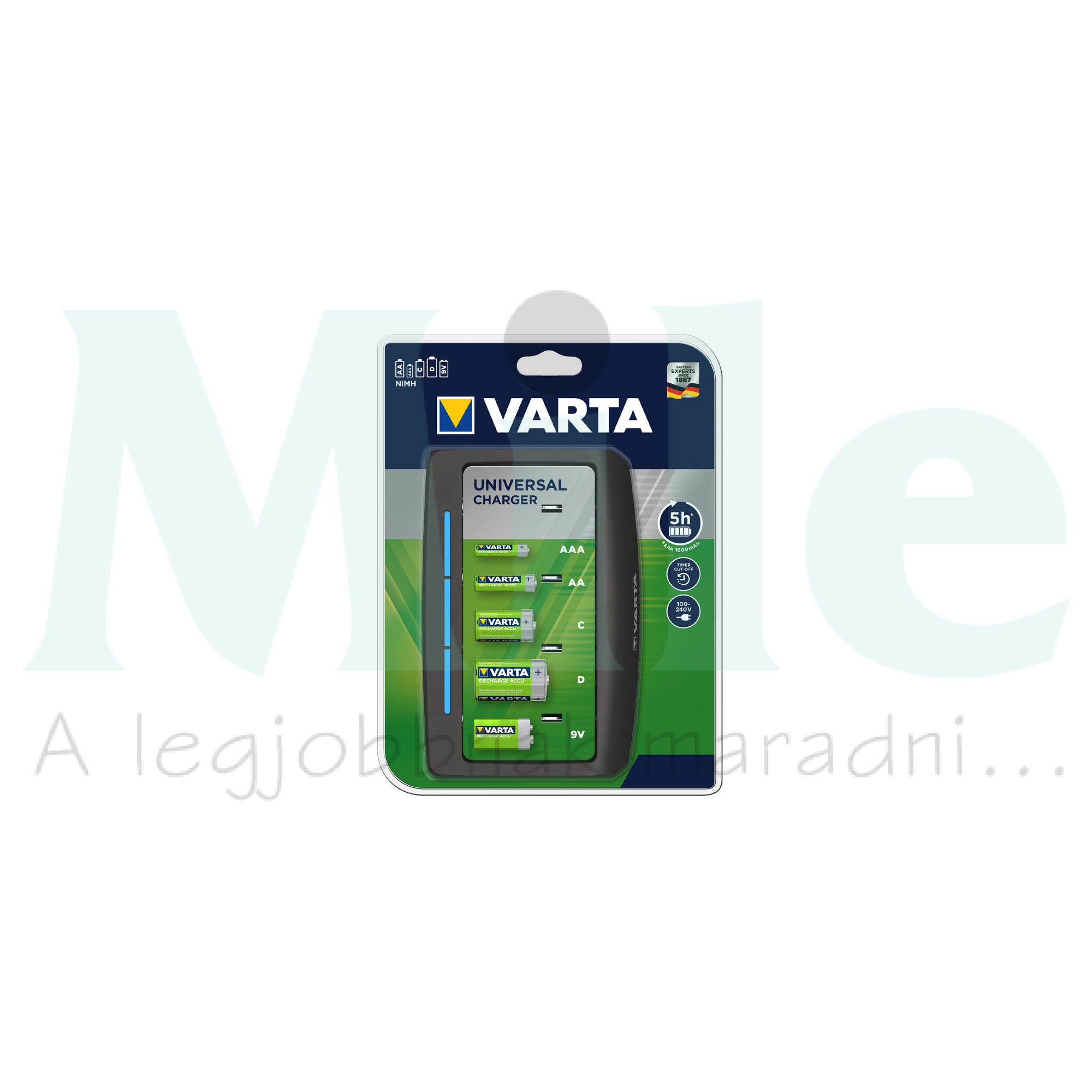 Akkumulátortöltő AA (ceruza/AAA (mikro) C, D, 9V (300min) Universal VARTA
