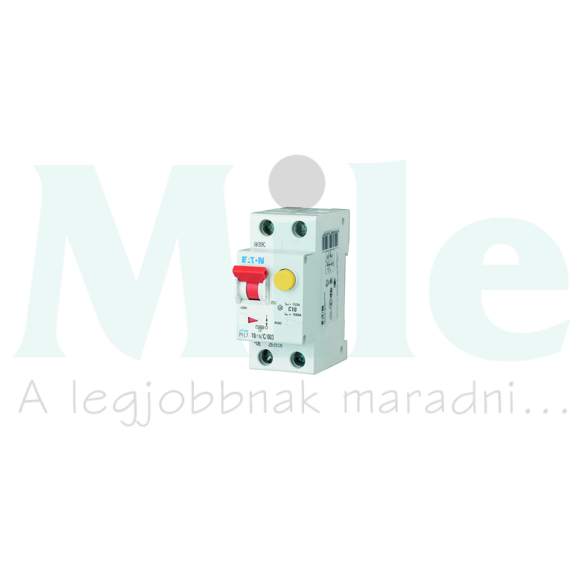Áramvédő(FI)-kismegszakító 1P+N 10A B-jelleg 0.03A AC-típus PFL7-10/1N/B/003-DE EATON