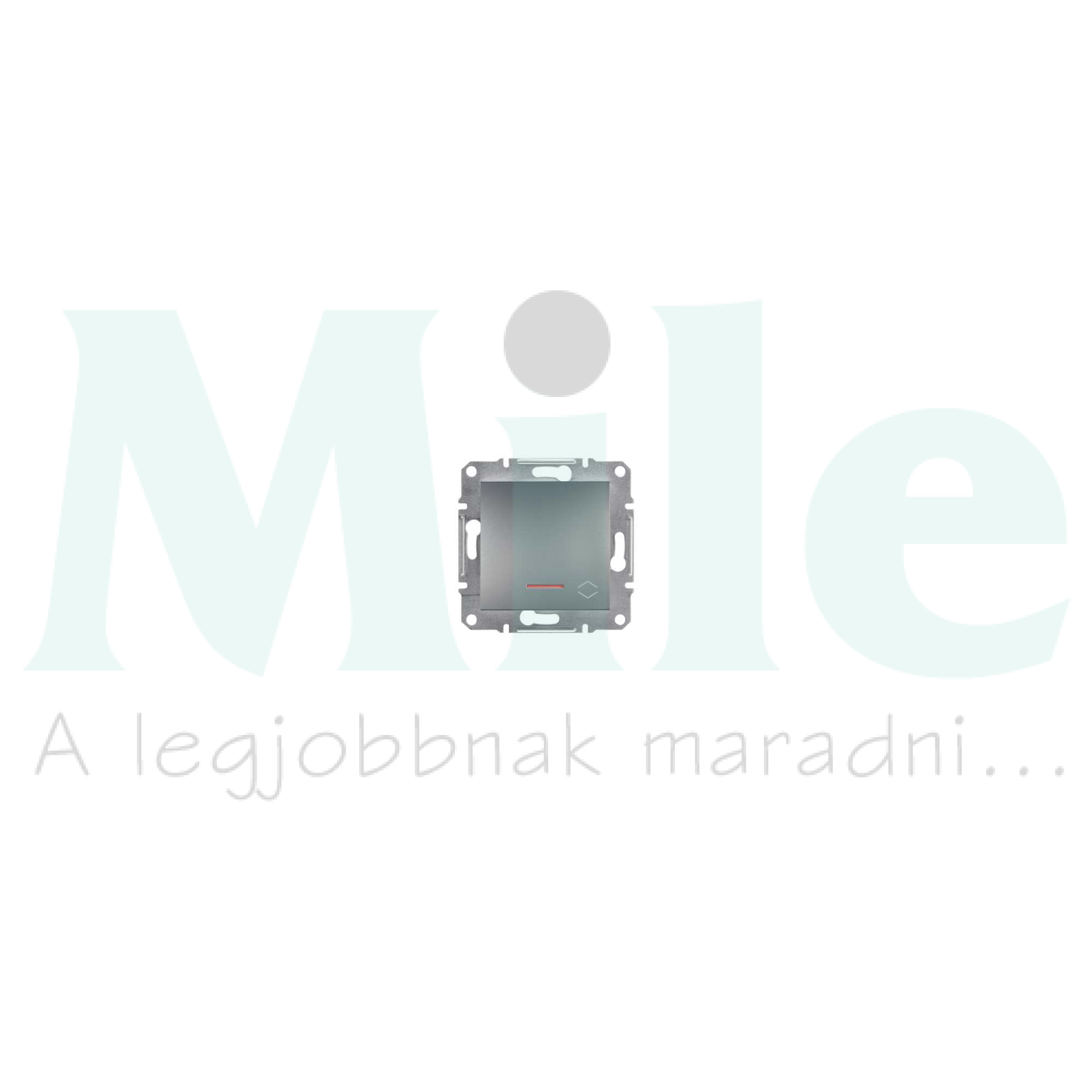 Asfora 106 váltókapcsoló +jelzőfény betét közp. fedéllel nemesacél süllyesztett Schneider