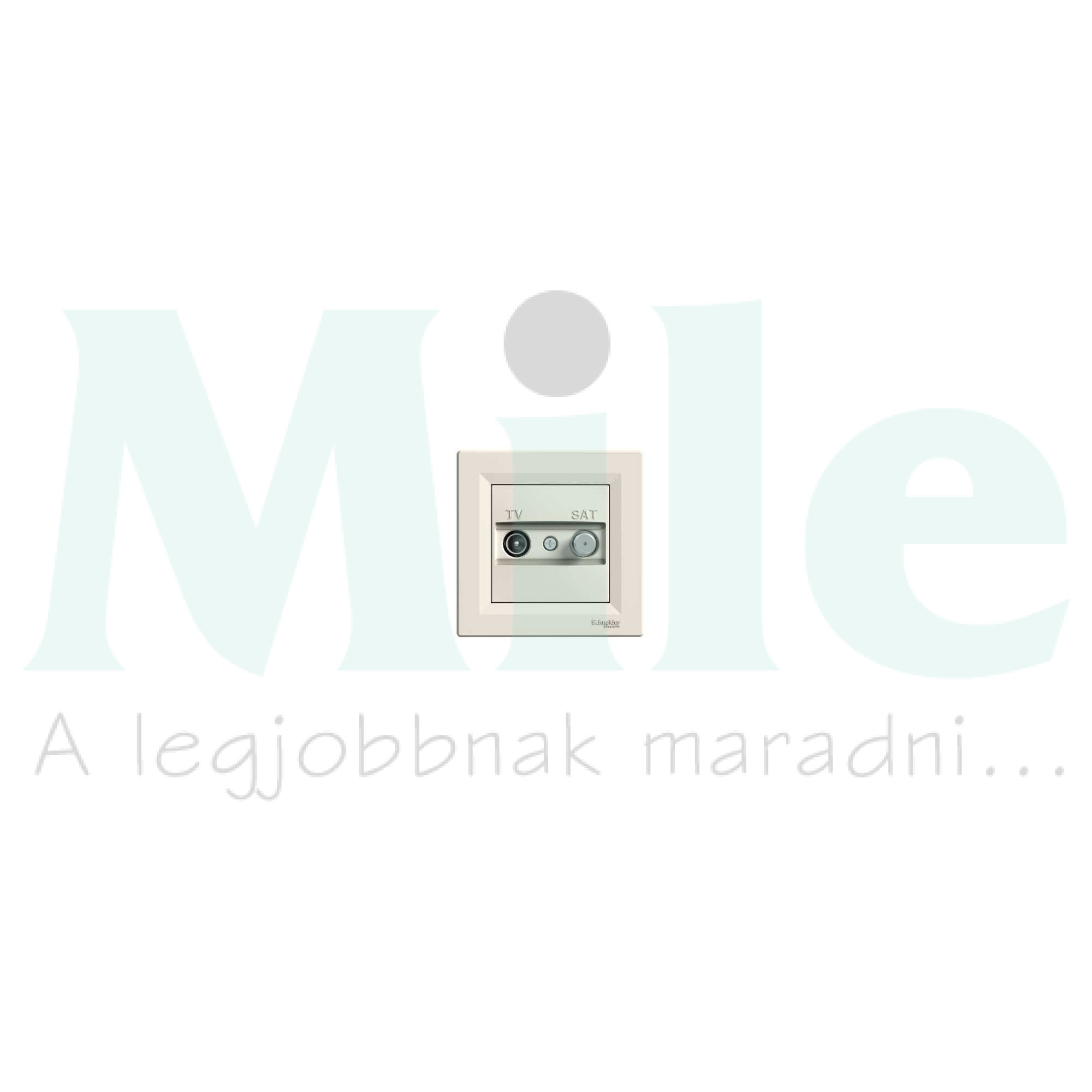 Asfora antenna aljzat TV-SAT süllyesztett komplett bézs 2-kimenet átmenő 8dB/860MHz Schneider