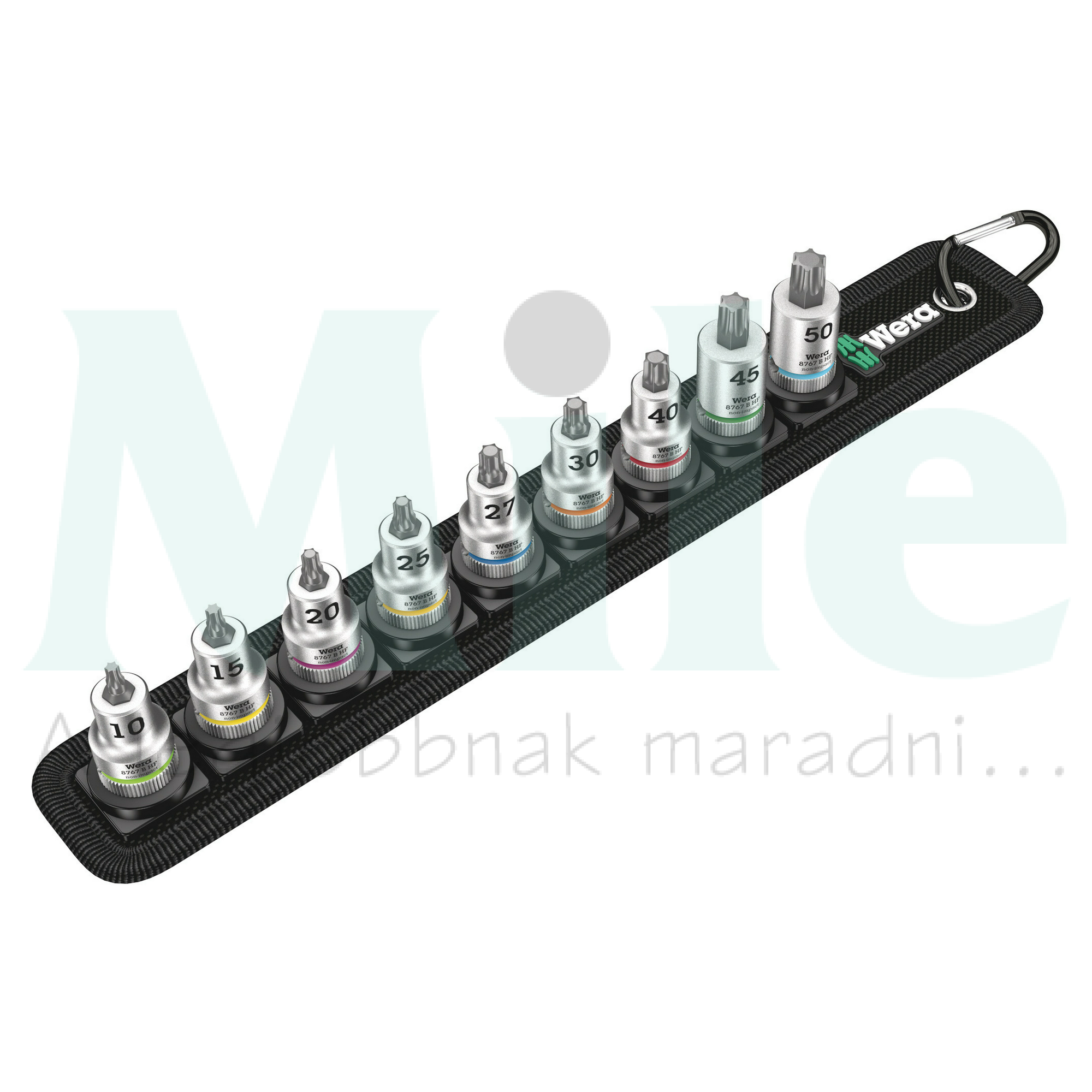 Bitkészlet karabineres tartóval 3/8