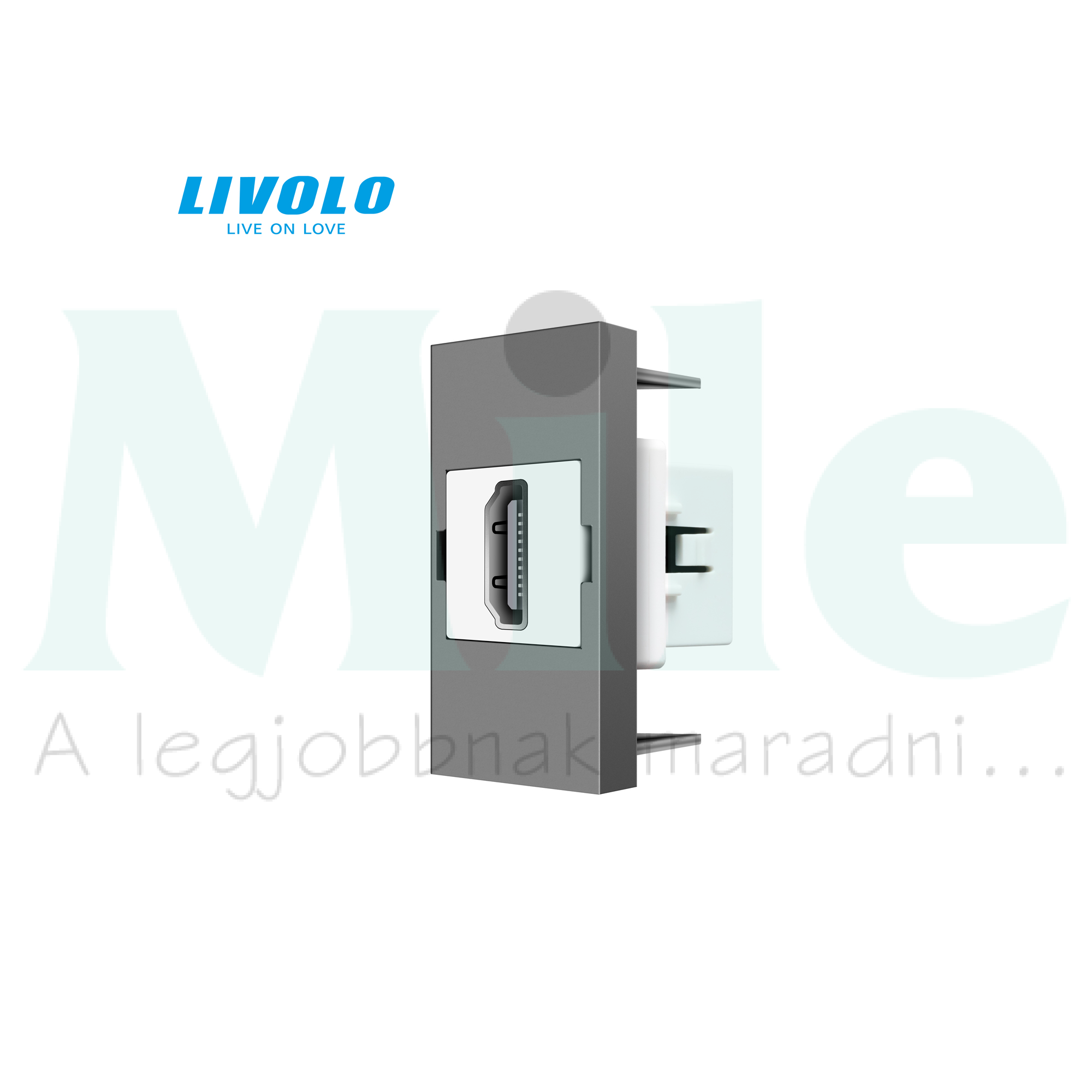 C7 médiacsatlakozó betét közp. fedéllel HDMI műanyag ezüst C7HDMIS LIVOLO