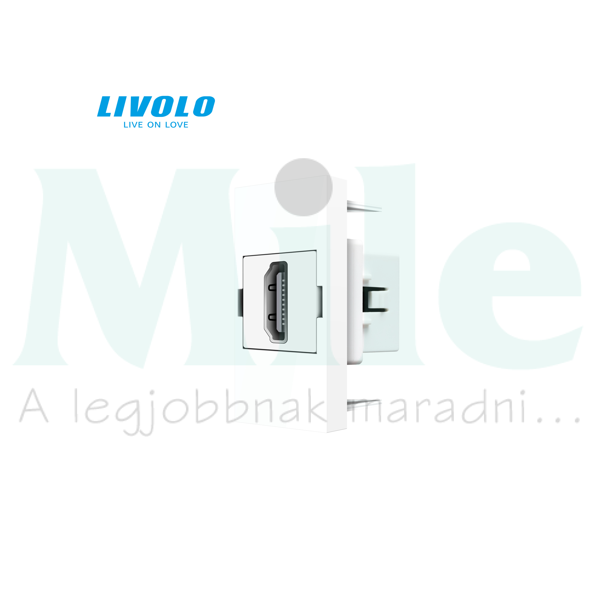 C7 médiacsatlakozó betét közp. fedéllel HDMI műanyag fehér C7HDMIW LIVOLO