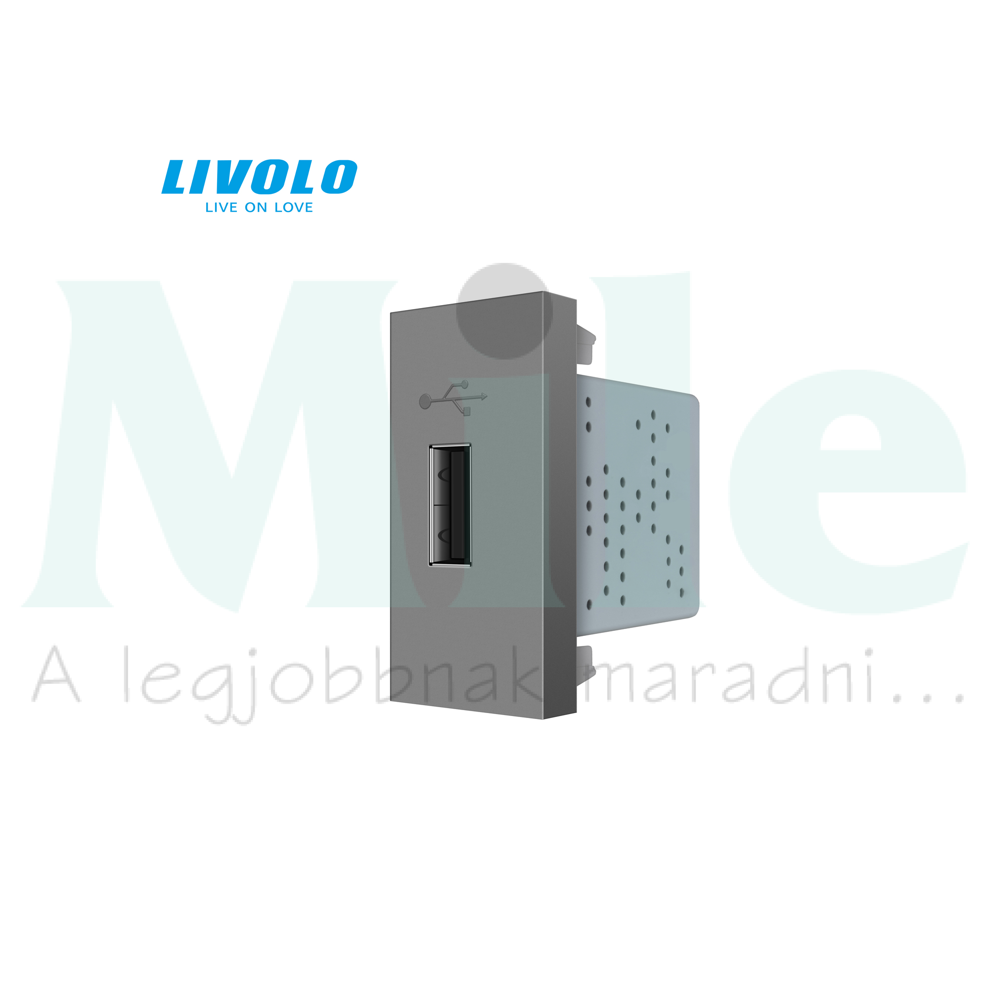 C7 USB töltőaljzat A 1/ki 2100mA-max. 5V süllyesztett ezüst LIVOLO