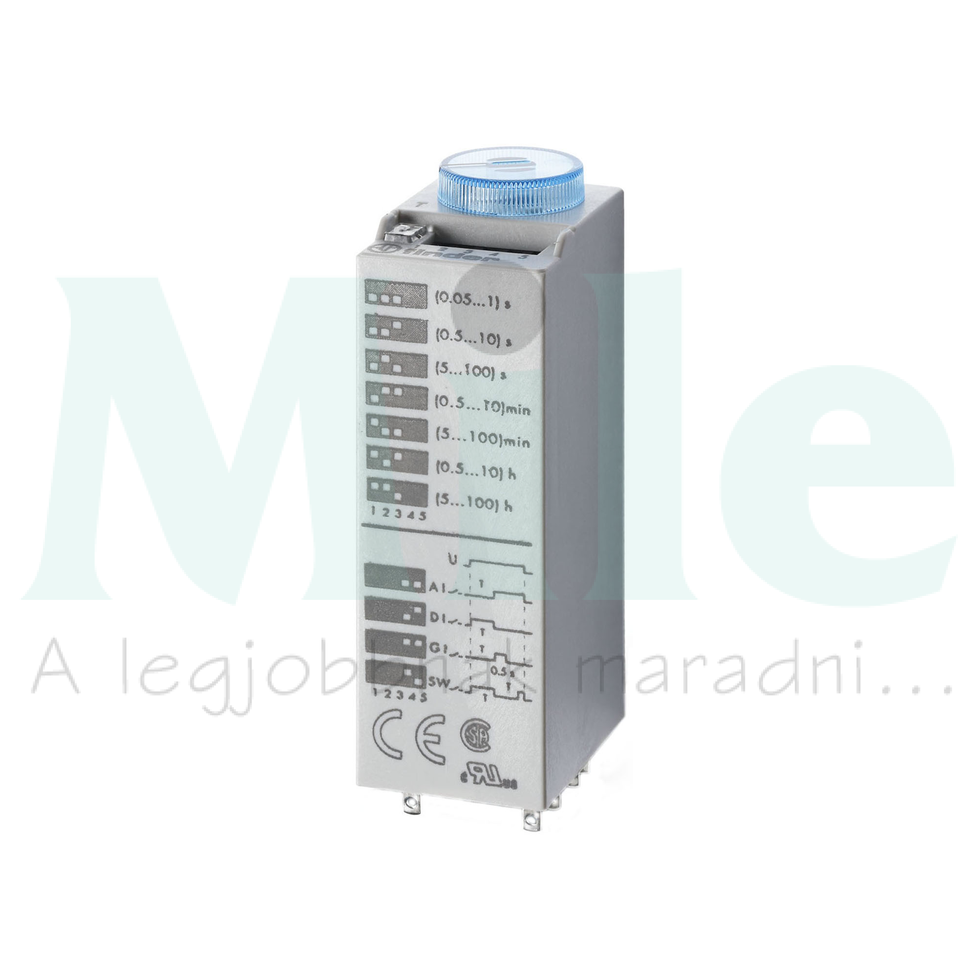 Dugaszolható időrelé mini 0,05s-100h 2-v 24V50Hz 10A 24VDC 85.02.0.024.0000 FINDER