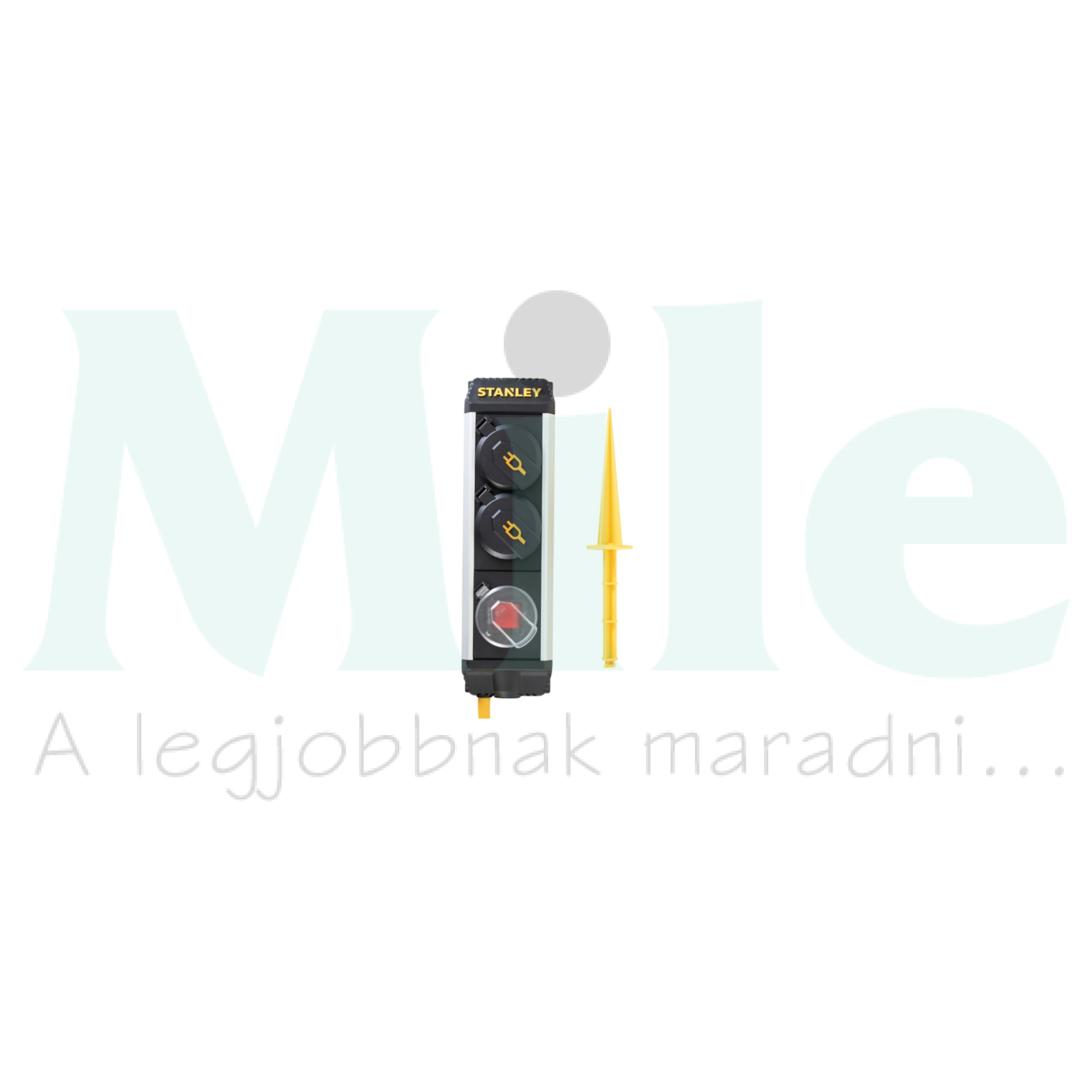 Elosztóaljzat-sáv kültéri leszúrható 3680W H07RN-F 1.5mm2 5m 2x2P+E/230V 16A kapcsolós STANLEY