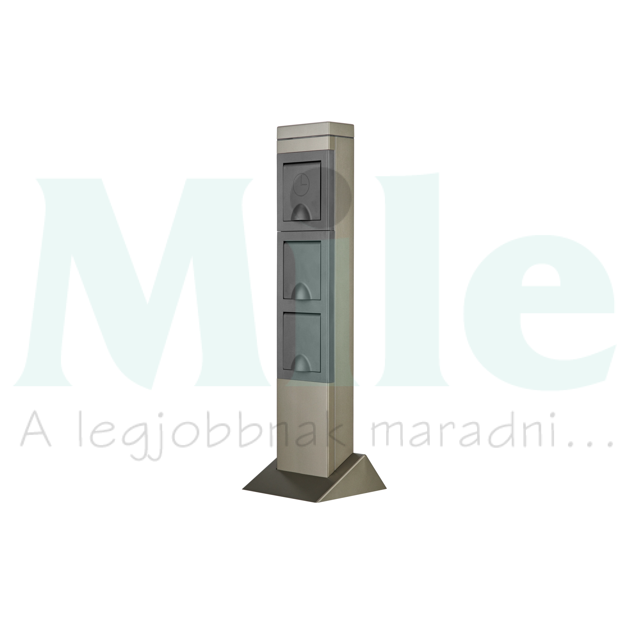 Energiaoszlop kültéri 230V 16A időkapcsolóval 2x2P+F ezüst IP44 fém (rozsdamentes acél) REV Ritter