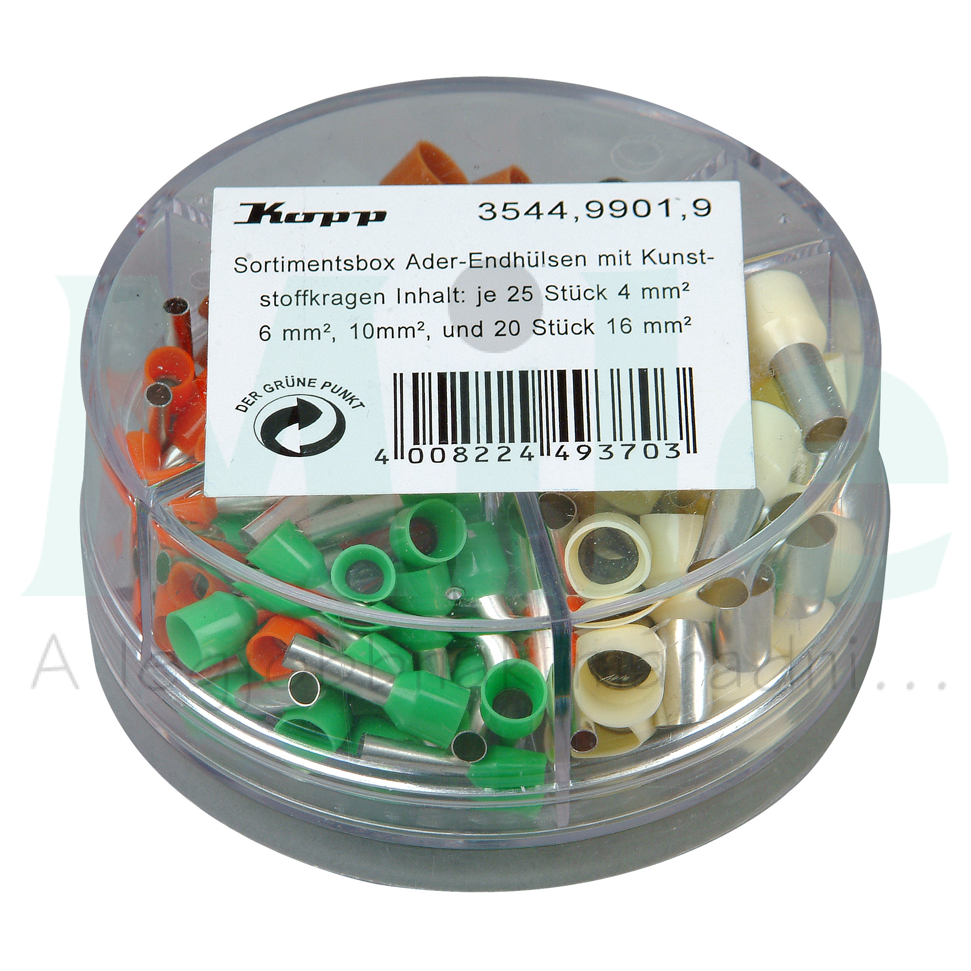 Érvéghüvely-készlet 4-16mm2 szigetelt érvéghüvely Kopp