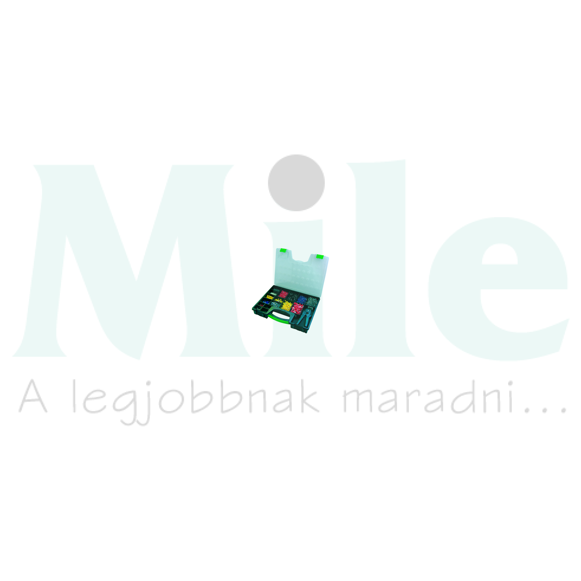 Érvéghüvely készlet szigetelt dobozban 0,75-10mm2 - 5000db + 210804 présszerszám I - francia Hau