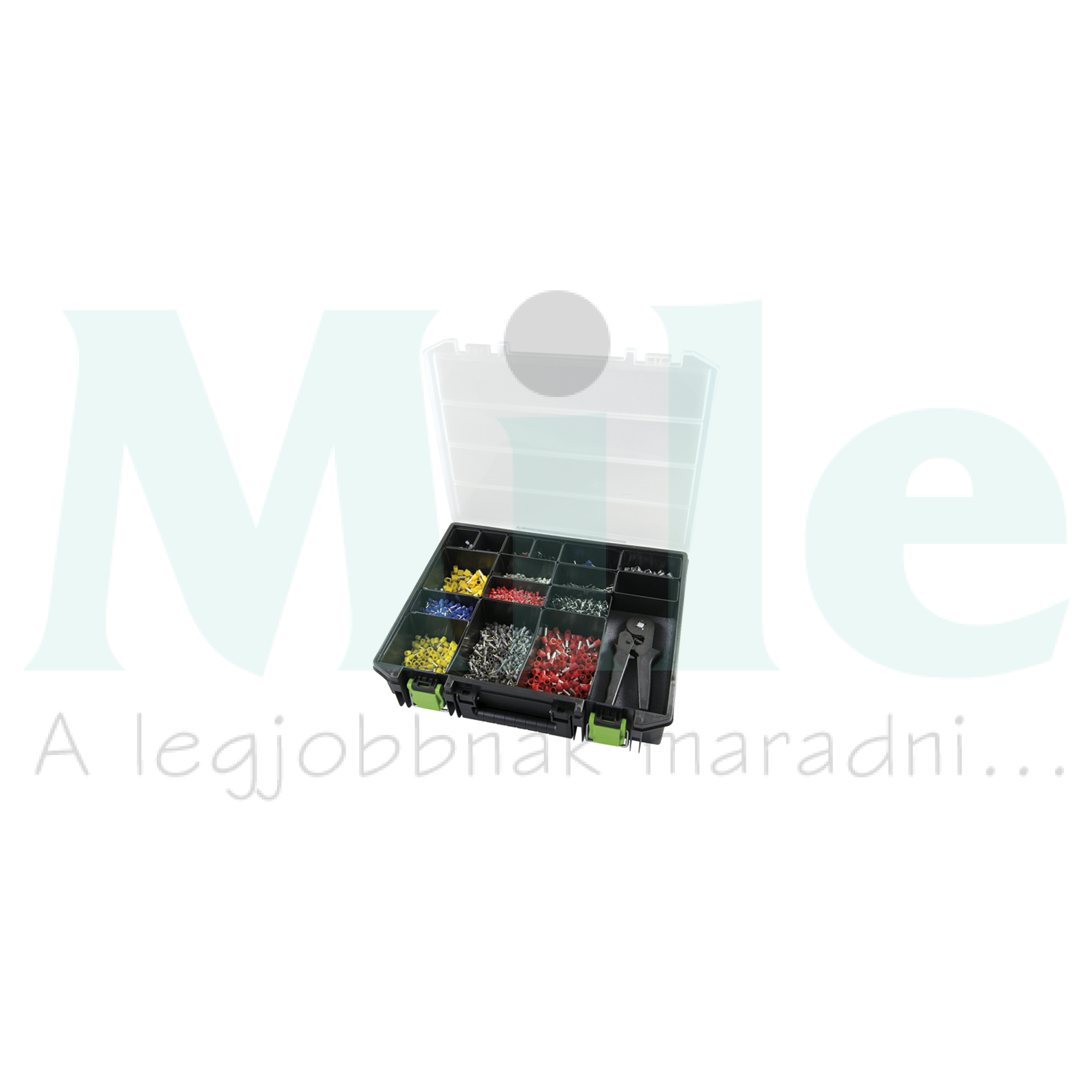 Érvéghüvely készlet szigetelt+iker szort.dobozban 0,5-10mm2-5000db+210804 szerszám II - német Ha