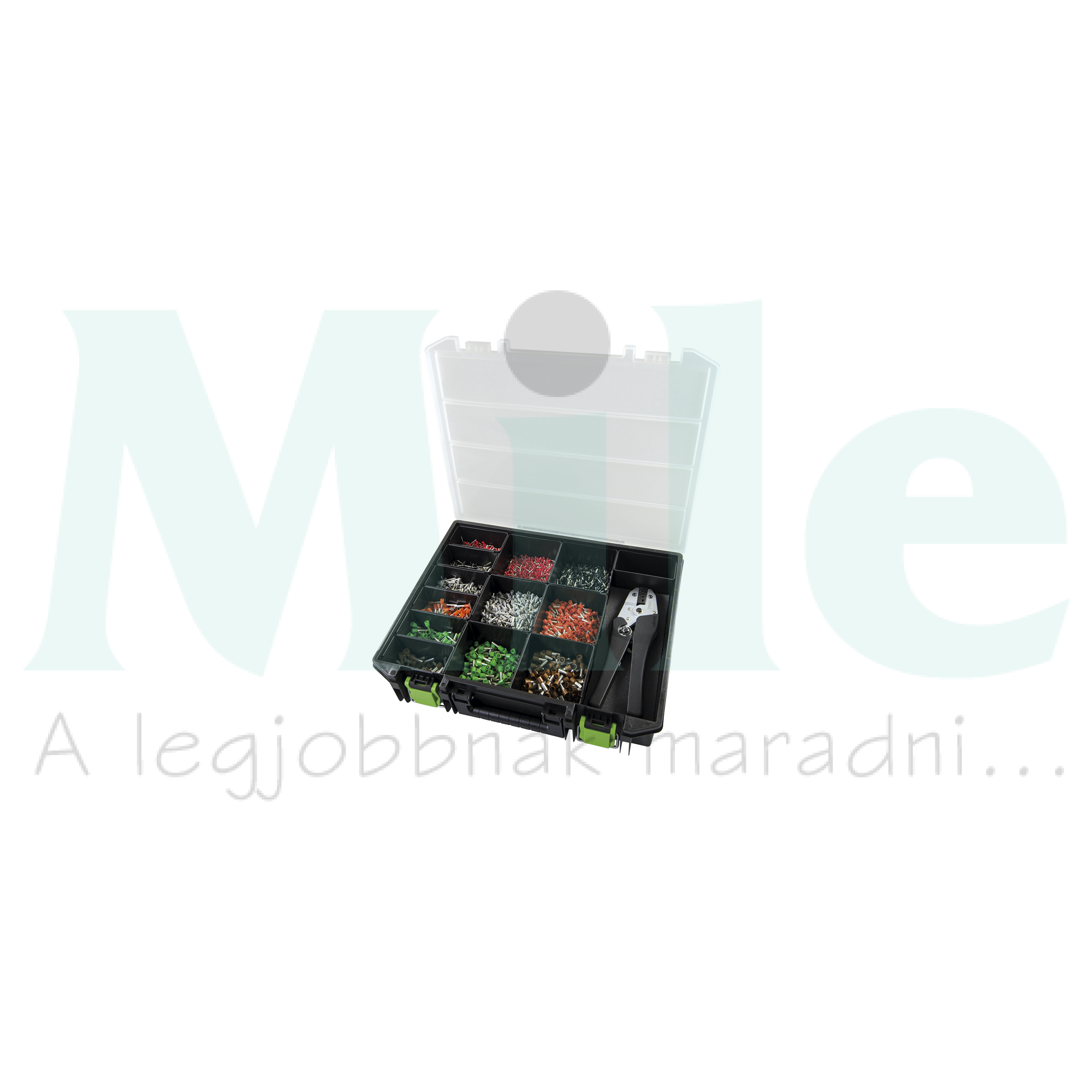 Érvéghüvely készlet szigetelt szort.dobozban 1-10mm2 - 5300db + 210842 présszerszám II - német H