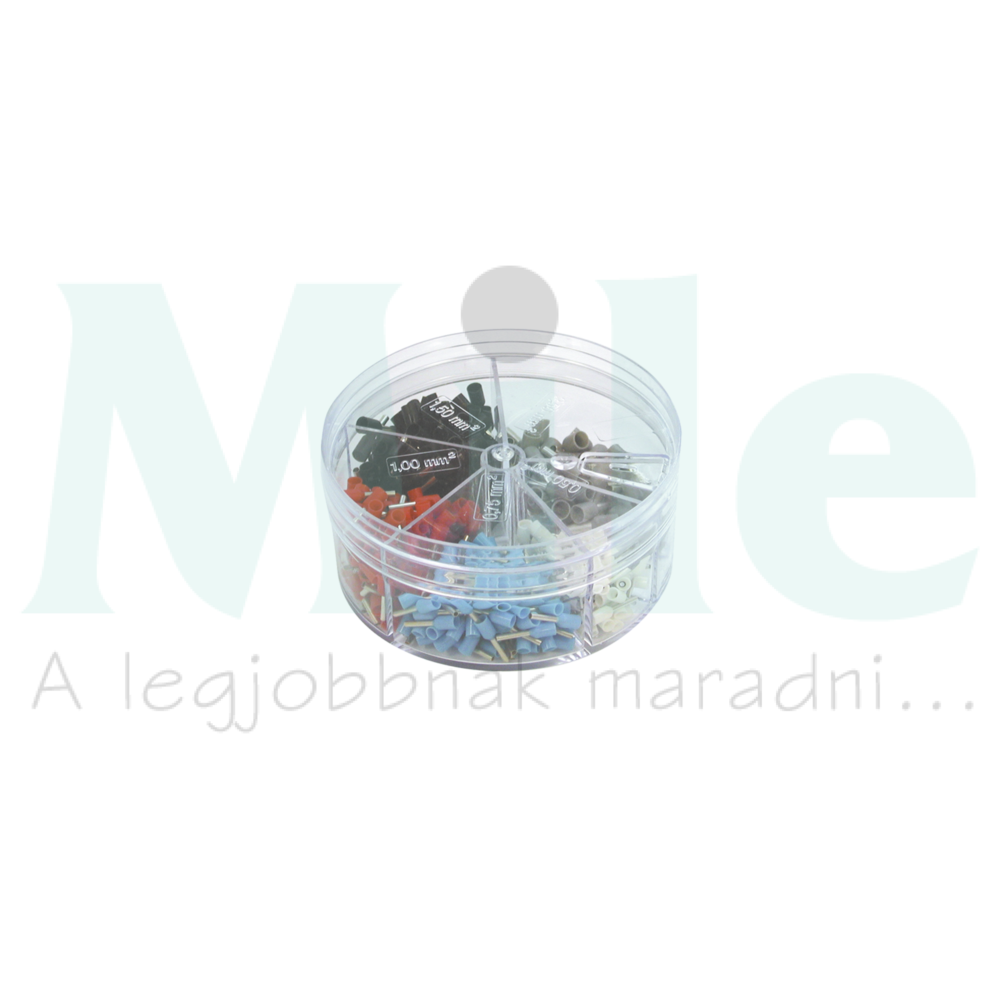 Érvéghüvely készlet szigetelt műa.dobozban 0,5-2,5mm2 - 400db I - francia Haupa