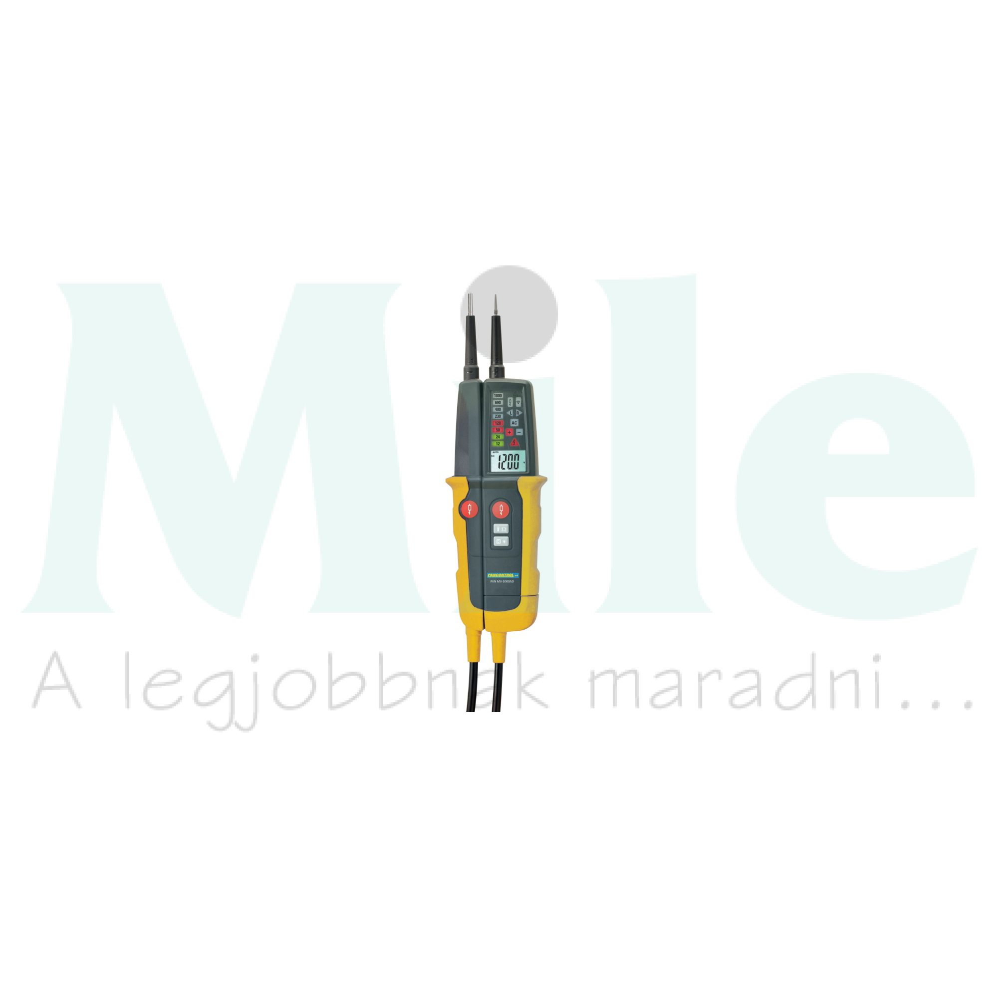 Feszültségvizsgáló 2x1,5VAAA-elem 2P-ellenőrzés 12-1000V LCD-kijelzés PAN MV-1000AD Pancontrol