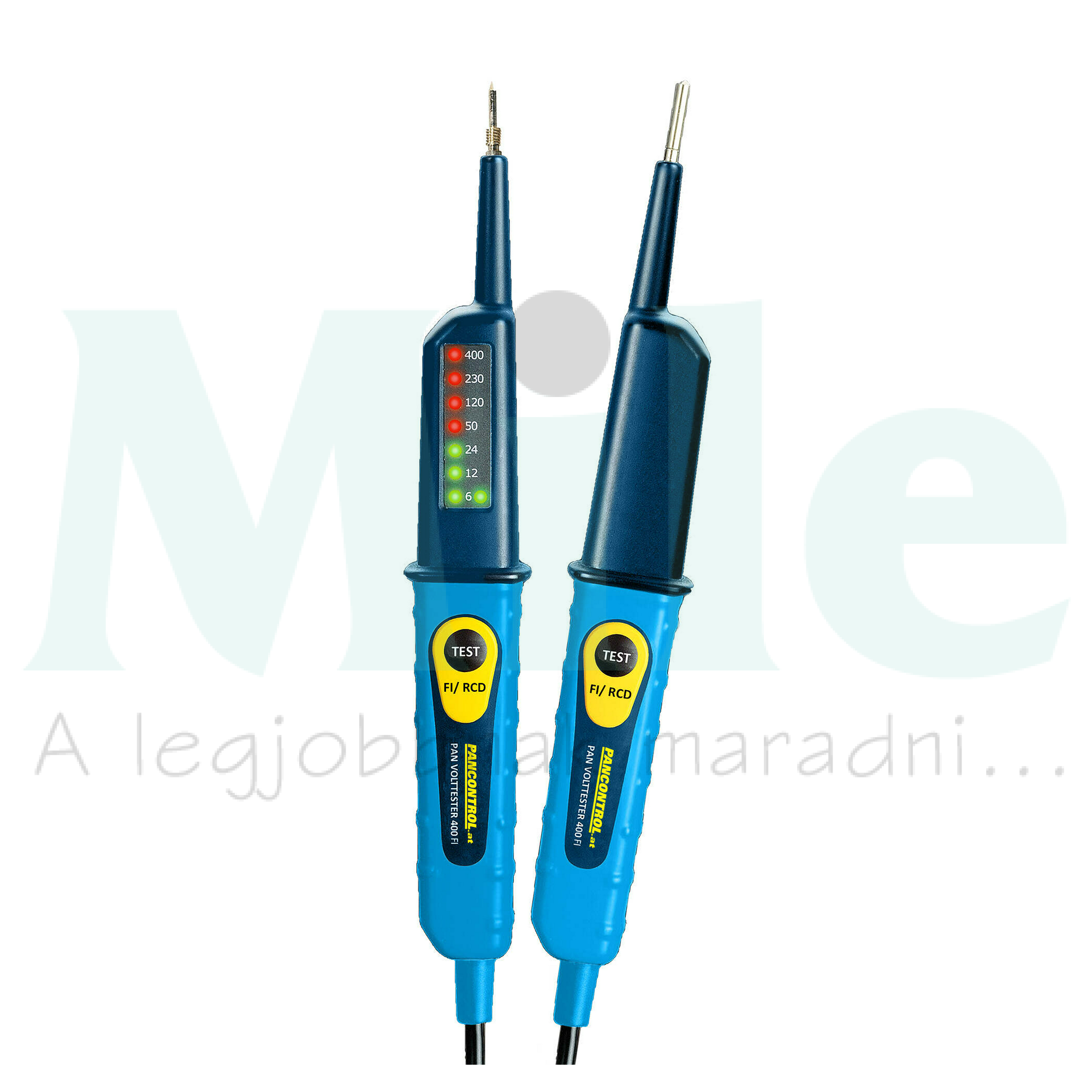 Feszültségvizsgáló +FI-teszt 2P-ellenőrzés 6-400V LED-kijelzés PAN Volttester 400FI Pancontrol