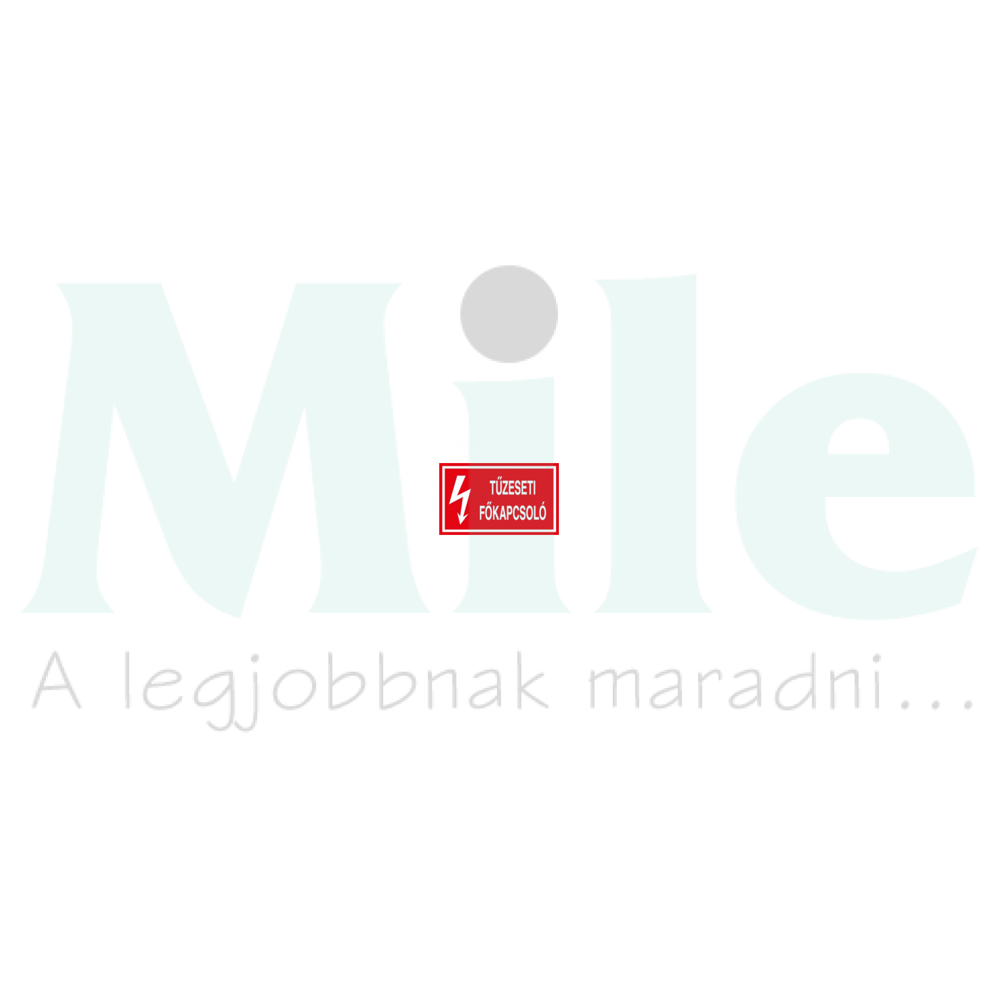 Figyelmeztető matrica TŰZESETI FŐKAPCSOLÓ vinil öntapadós piros 100mm x 60mm x Agárdi Filmnyomó 4db/ív