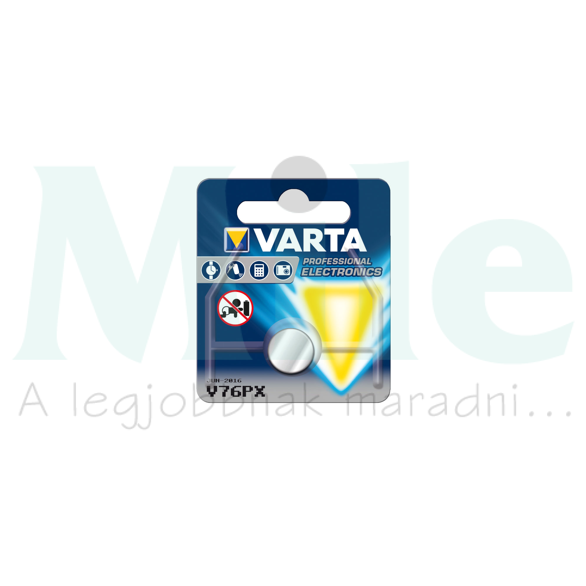 Fotó elem V76PX, SR44 1.55V ezüst-oxid SR44 VARTA