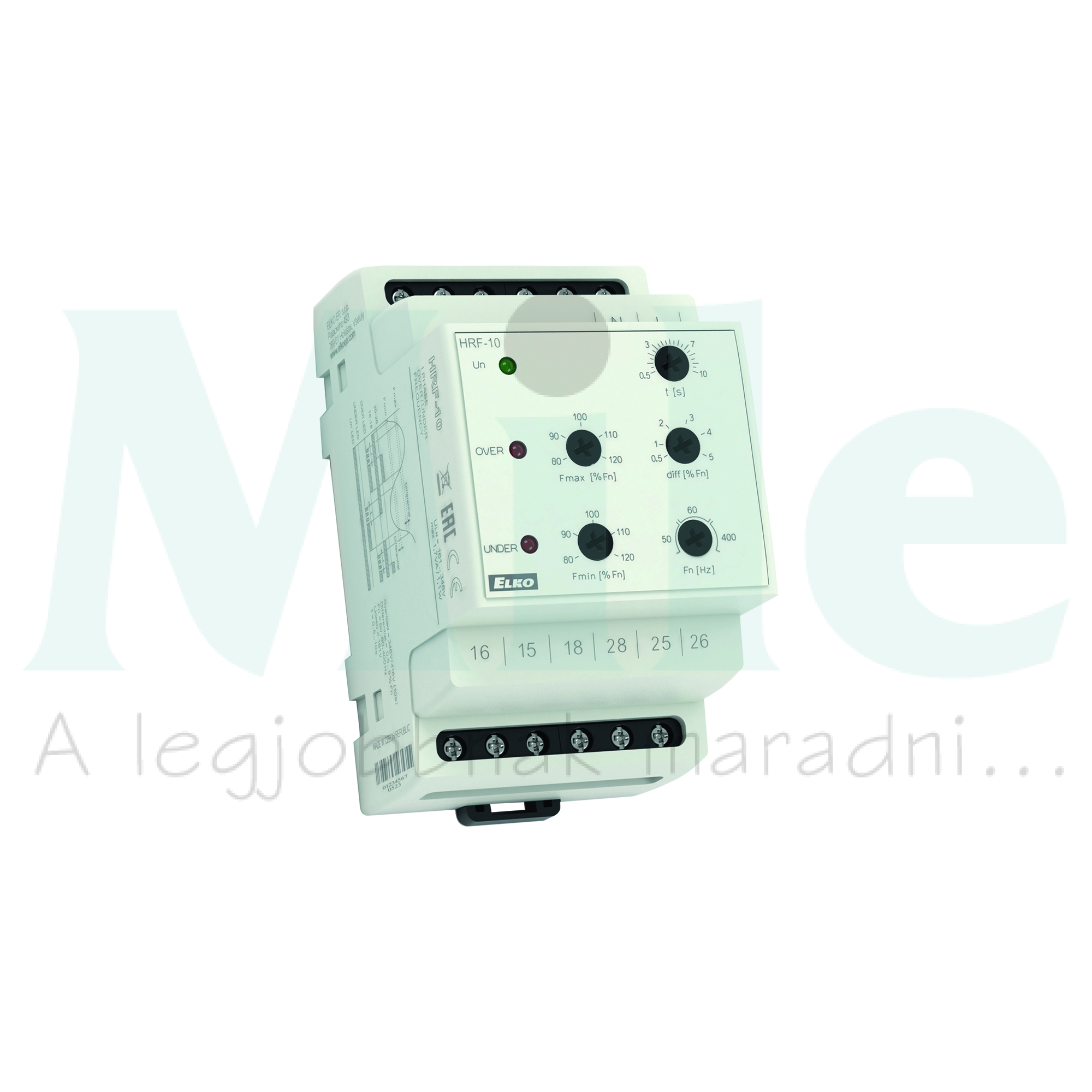 Frekvenciafigyelő relé sorolható 8A/250V 40-480Hz 161-346V 2v csavaros HRF-10 Elko EP