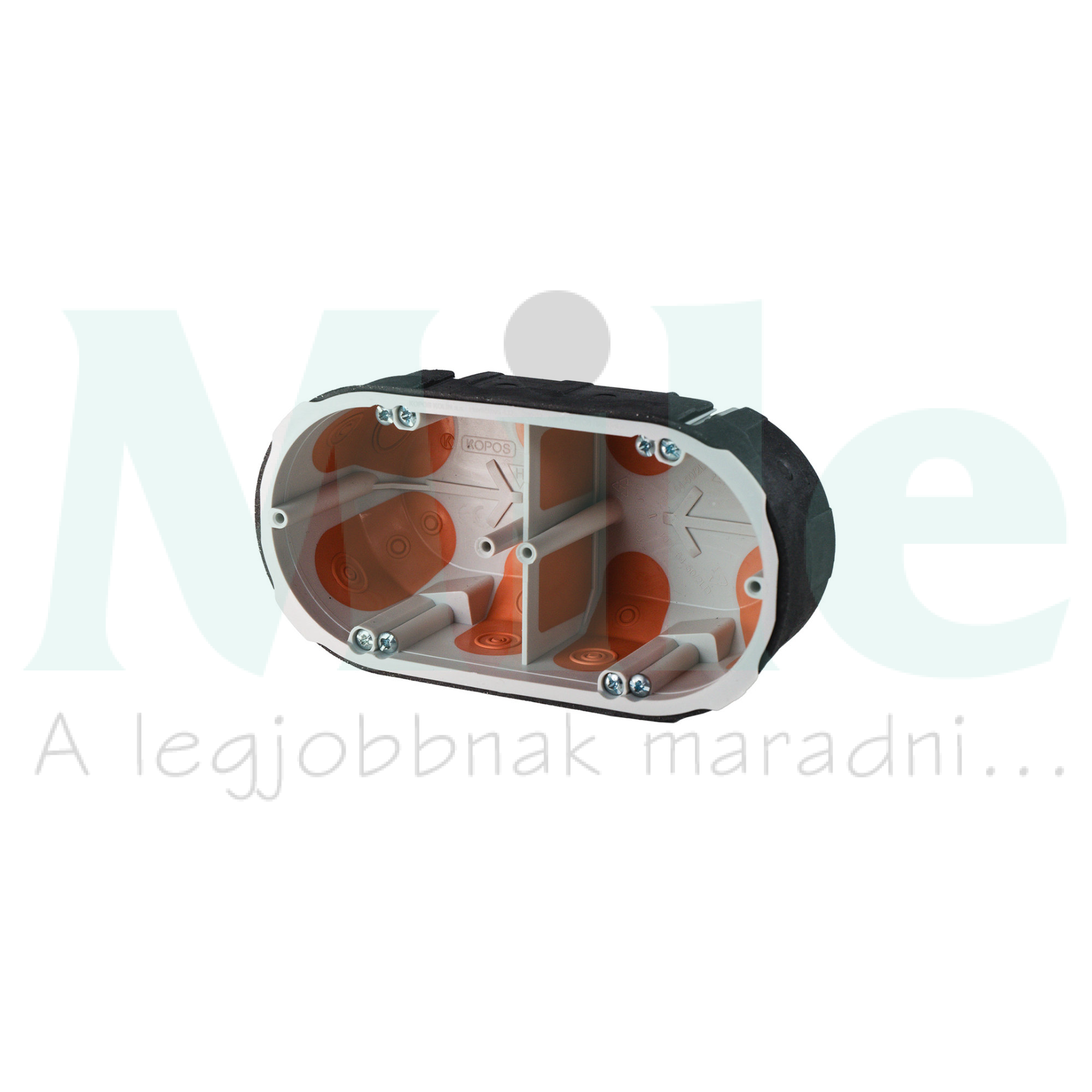 Gipszkarton doboz tűzálló 2-es ovális 144mm x 75mm x 73mm-átmérő műanyag E30-tűzálló KPZ KOPOS