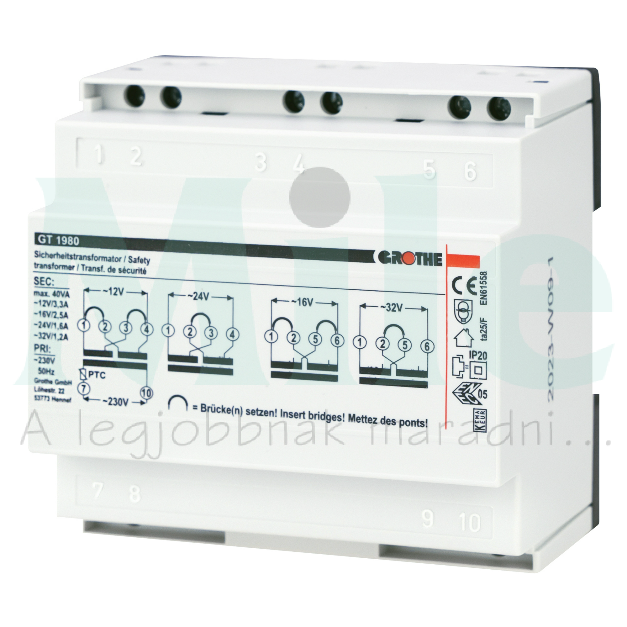 Biztonsági transzformátor 1F 40VA GT 1980 GROTHE