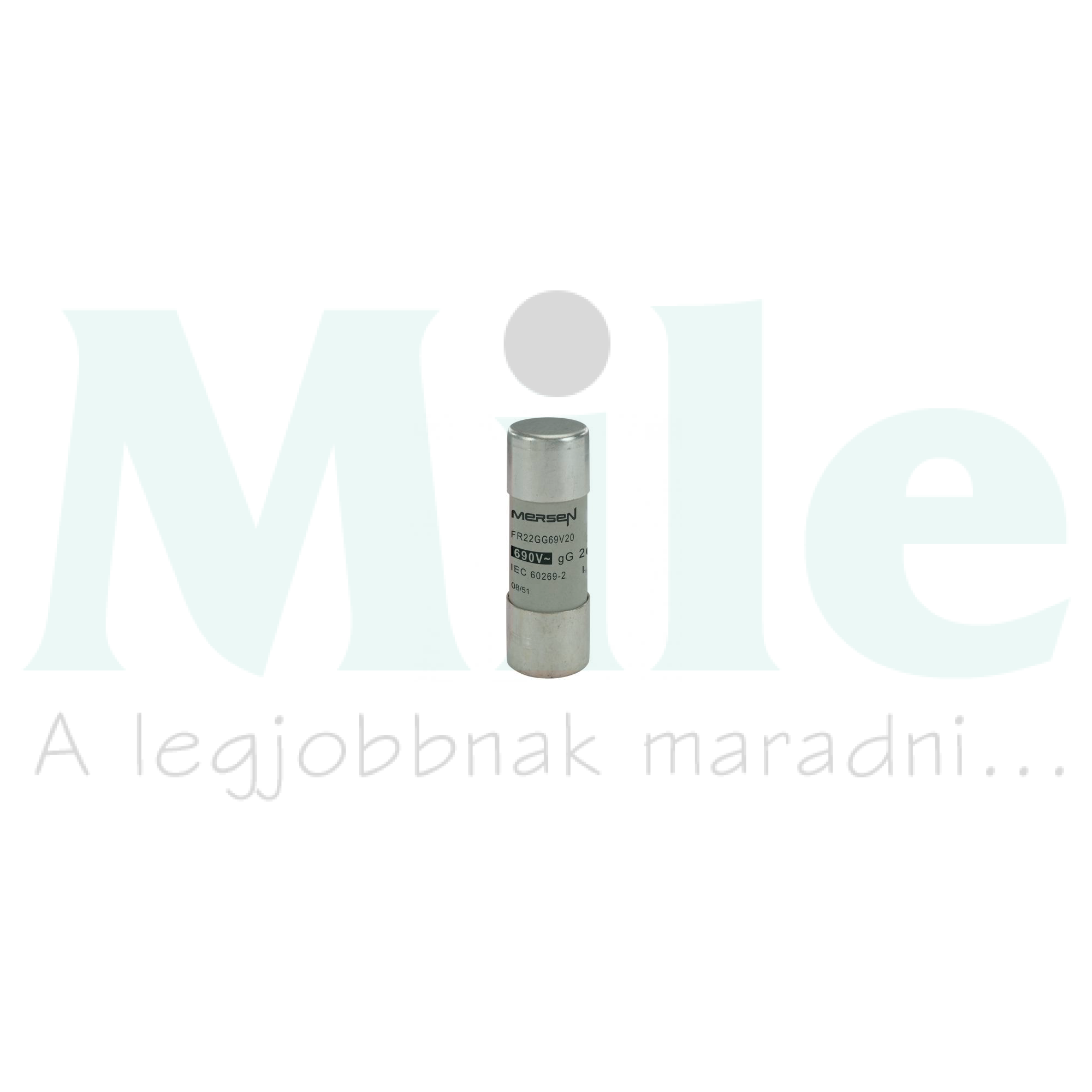Hengeres biztosítóbetét gG 22x58mm 20A AC690V FR22GG69V20 MERSEN
