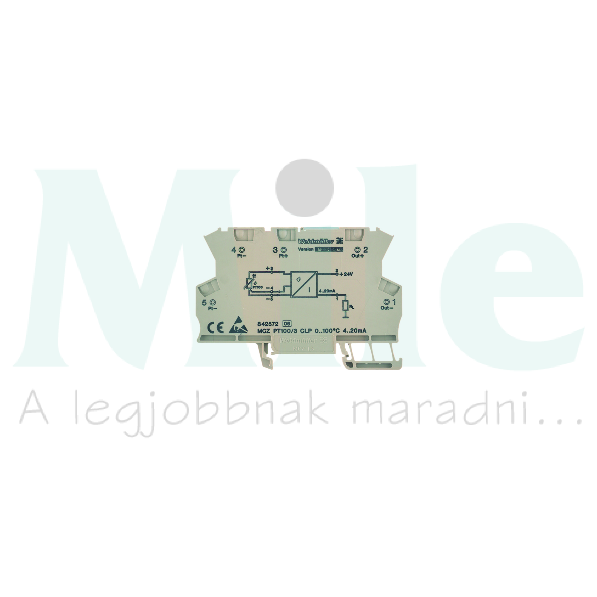 Hőmérséklet távadó sorkapocsmodul MCZ PT100/3 CLP 0...120C Weidmüller