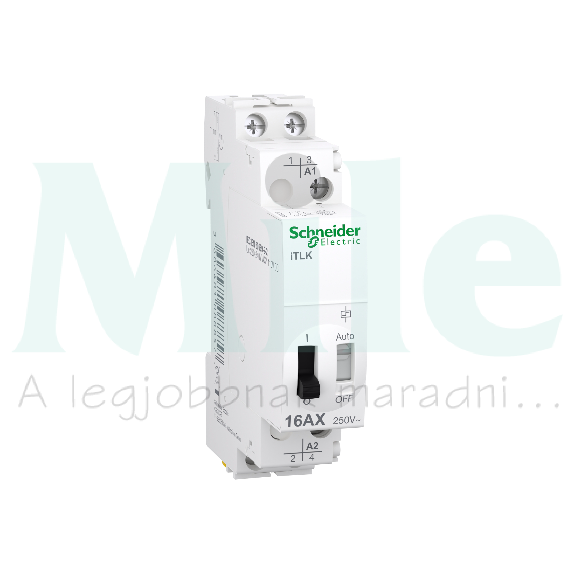 Impulzusrelé sorolható 16A 230-240V AC-műk. 50-60Hz 1600W/izzó 1300VA/fcső 2z A9 iTLK Schneider