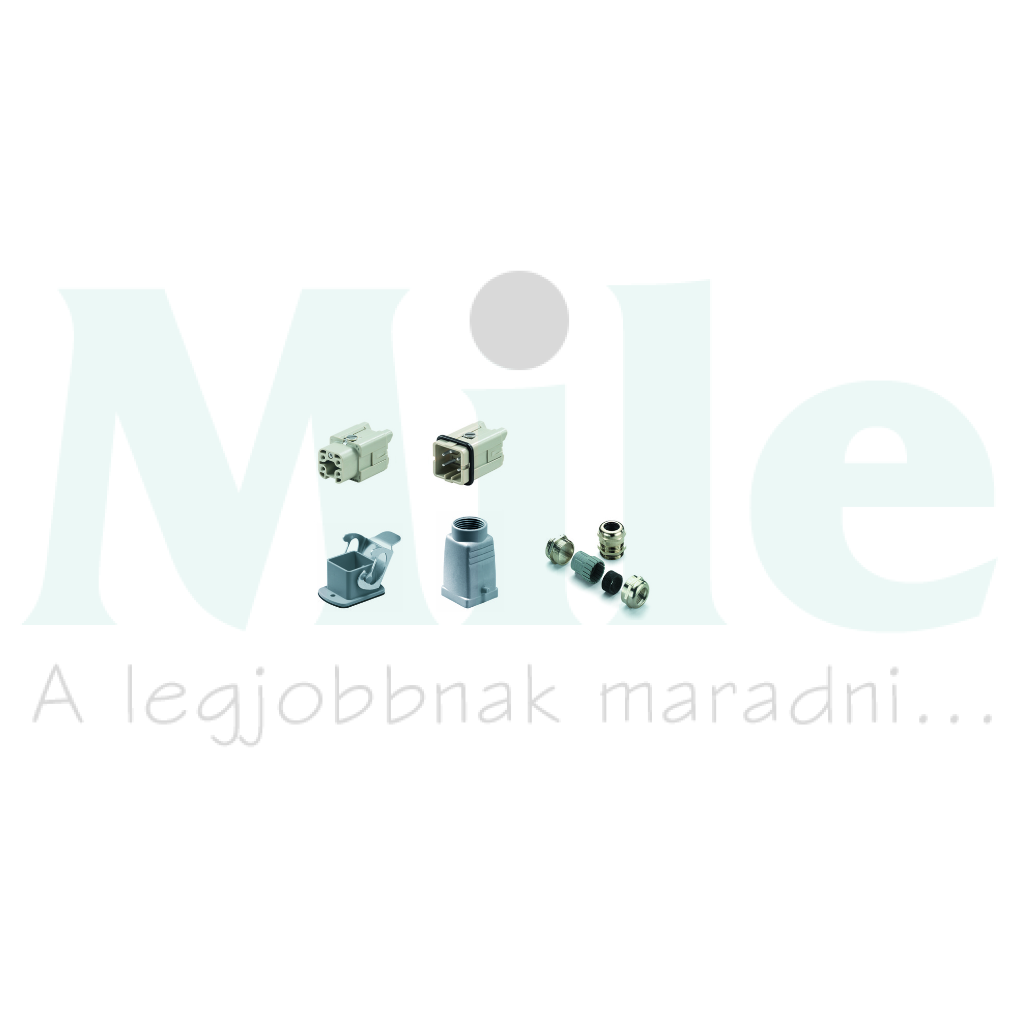 Ipari csatlakozó komplett lengő/beépített apa/anya 4-pólusú 16A HDC-KIT-HA 04.400 M Weidmüller