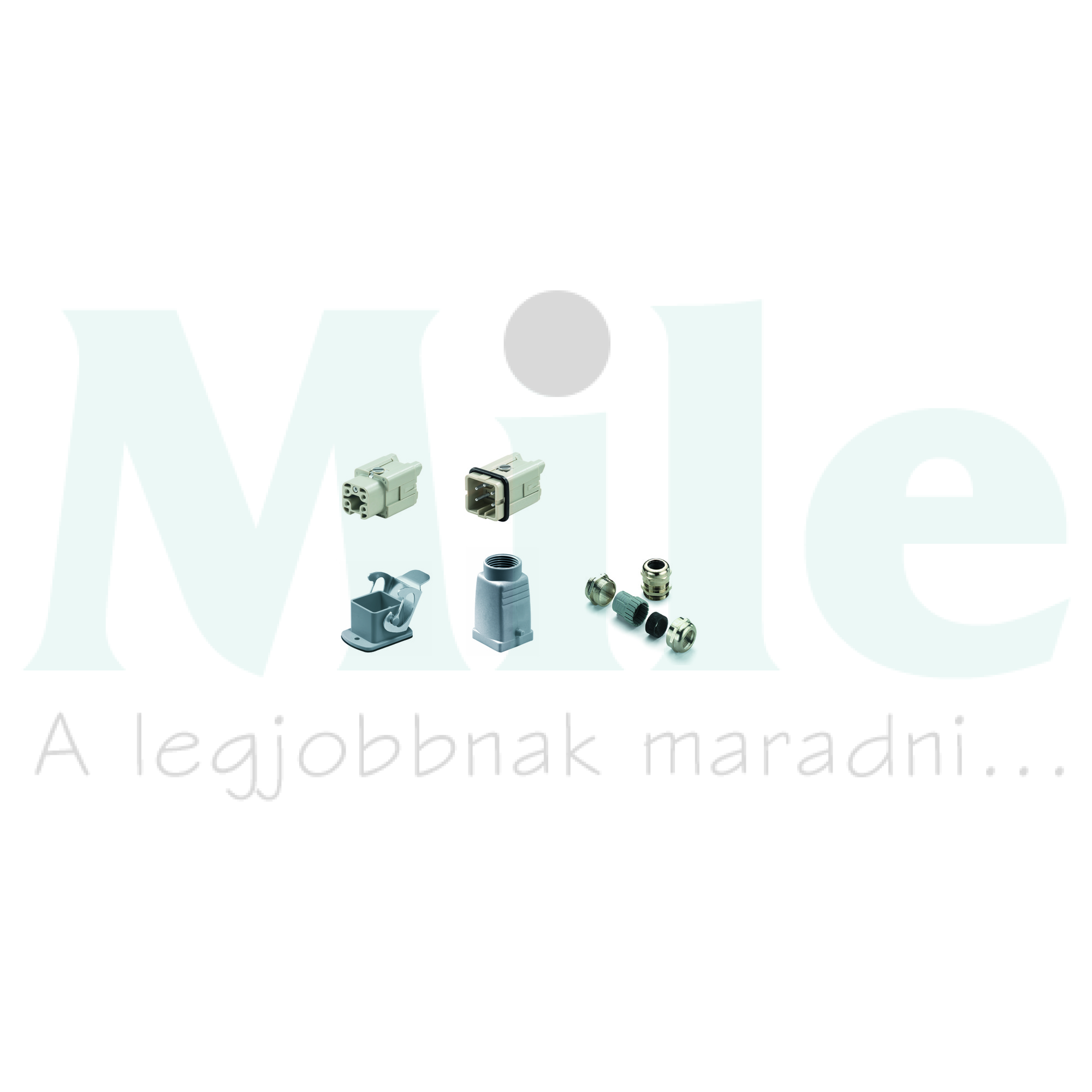 Ipari csatlakozó komplett lengő/beépített apa/anya 4-pólusú 16A 400V HDC-KIT-HA 04.400 Weidmüller