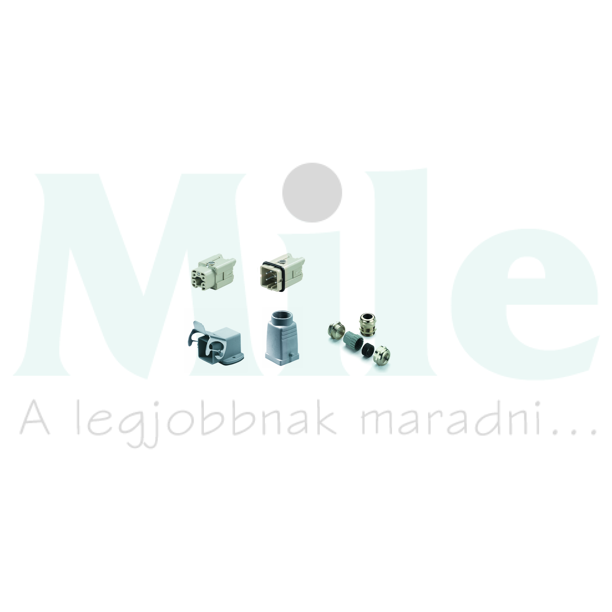 Ipari csatlakozó komplett lengő/beépített apa/anya 4-pólusú 16A 400V HDC-KIT-HA 04.402 Weidmüller