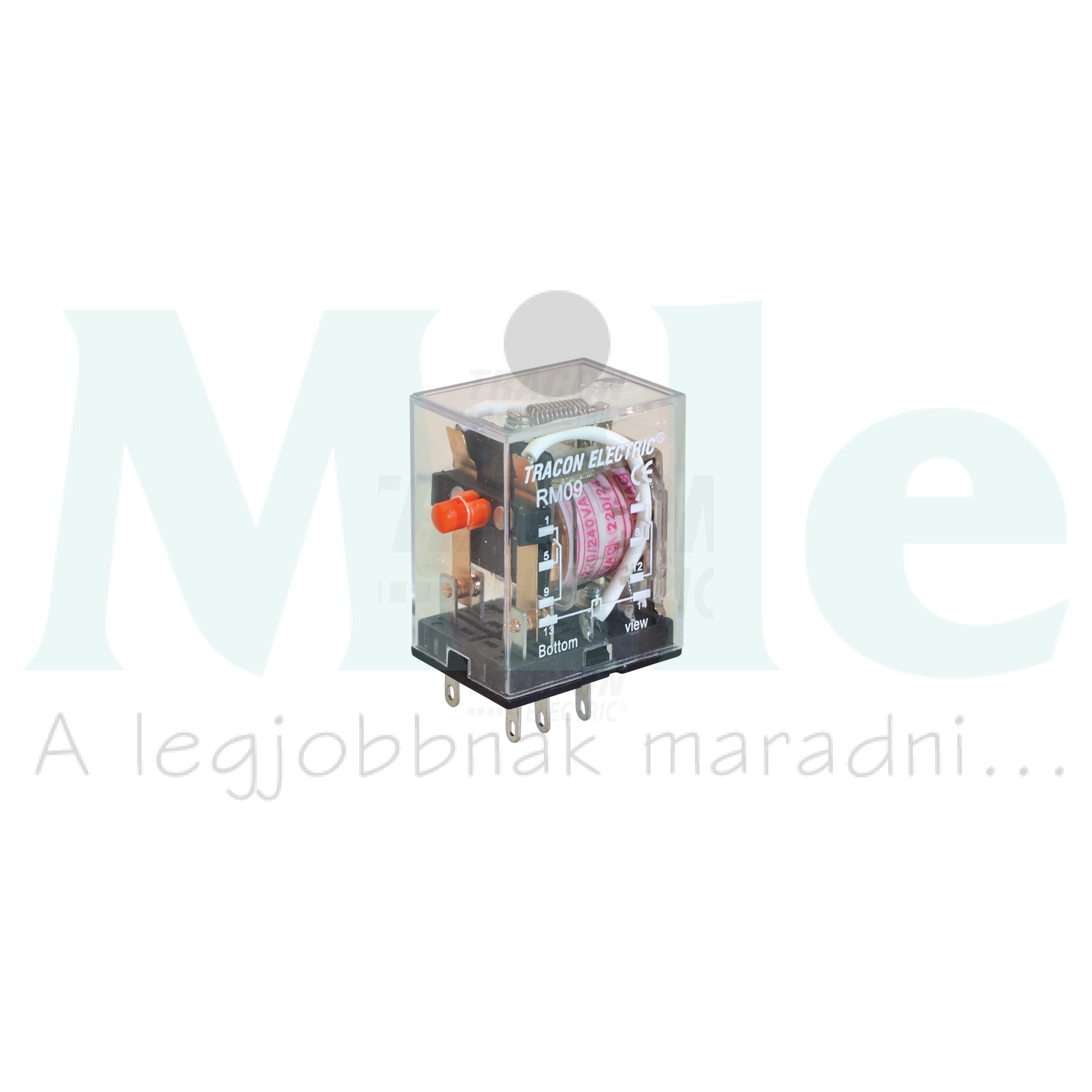 Miniatűr ipari  relé 3A/230VAC/28VDC 2v dugaszolós 230V50Hz monostabil IP20 TRACON