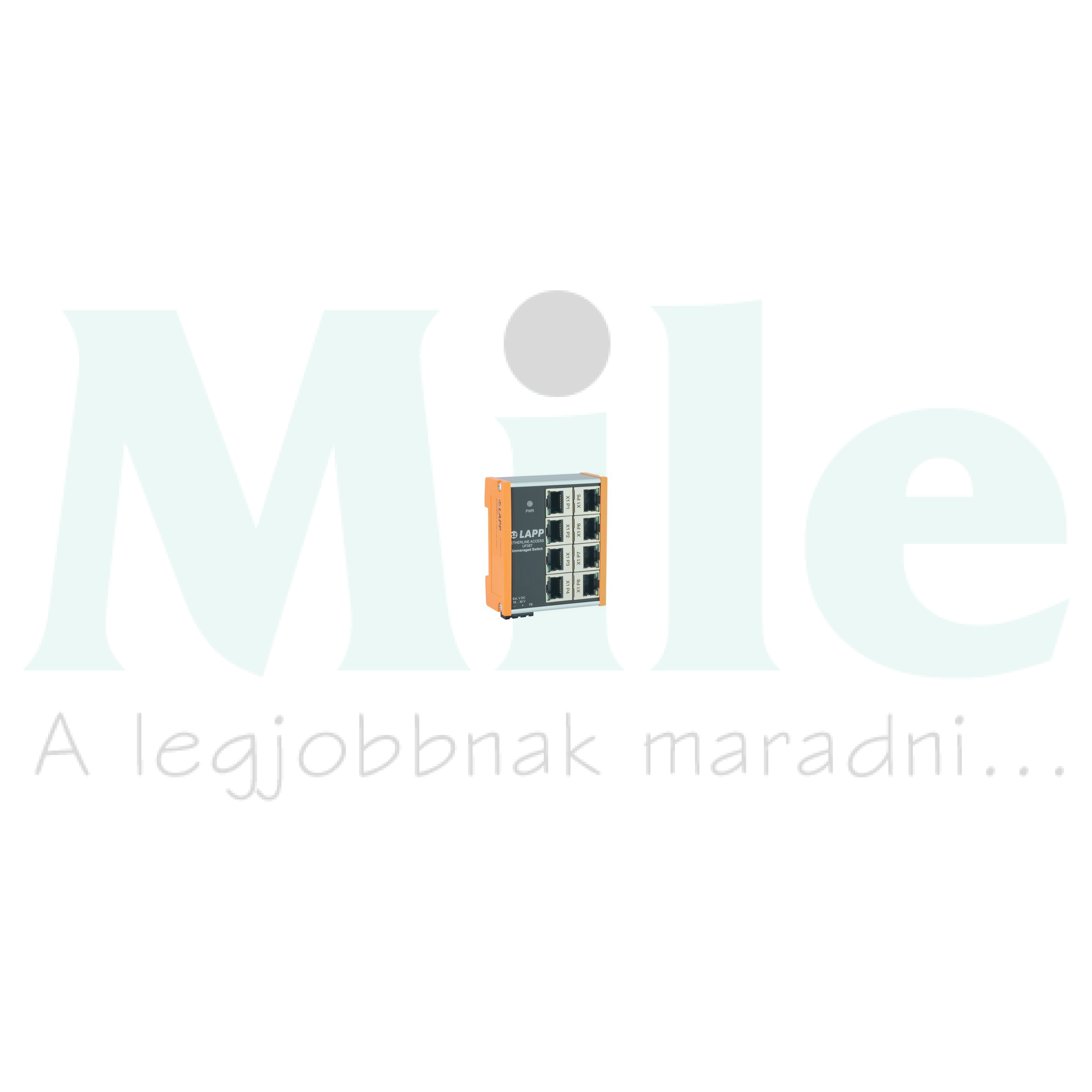 Ipari switch 24VDC DIN sín Ethernet 8x10/100/1000Mbps RJ45-port IP20 UF08T LAPP