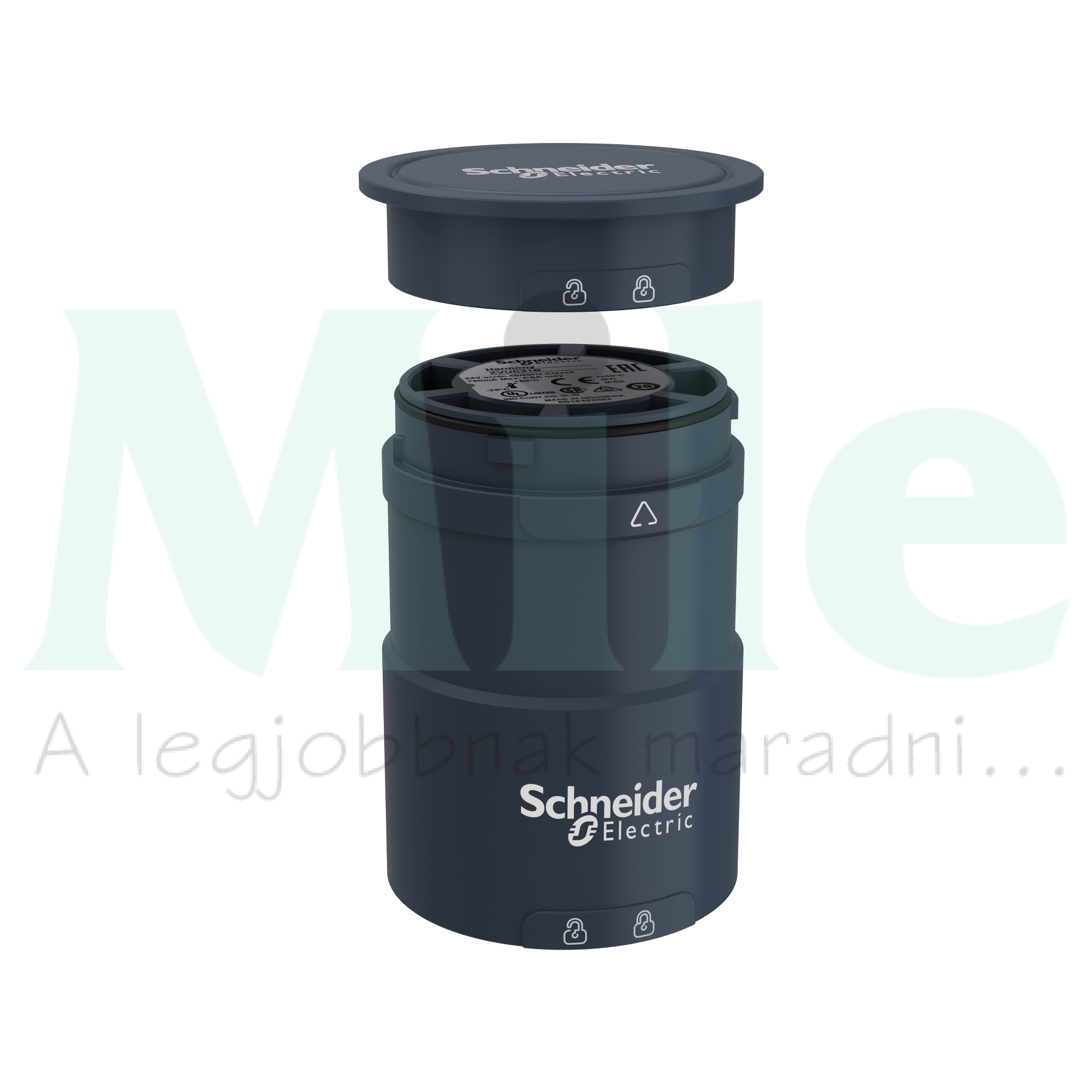 Jelzőoszlop alapmodul fedéllel csőtengelyes beépítés álló fekete Harmony XVUC Schneider