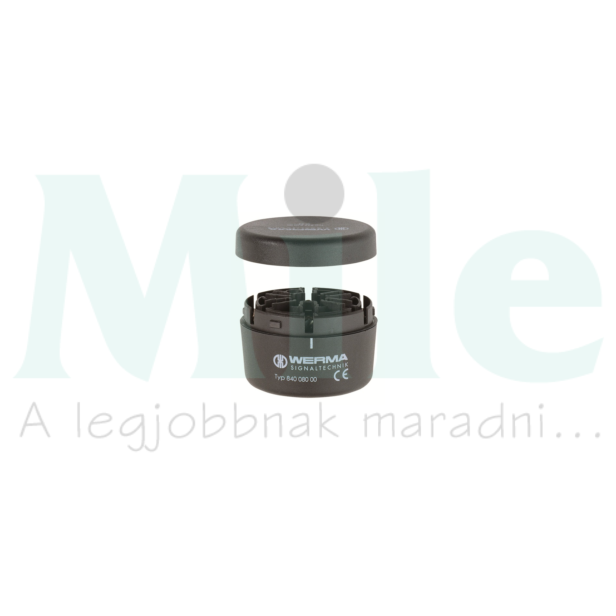 Jelzőoszlop alapmodul KombiSIGN70-hez tetővel IP54 csavaros csőtengelyes beépítés fekete WERMA