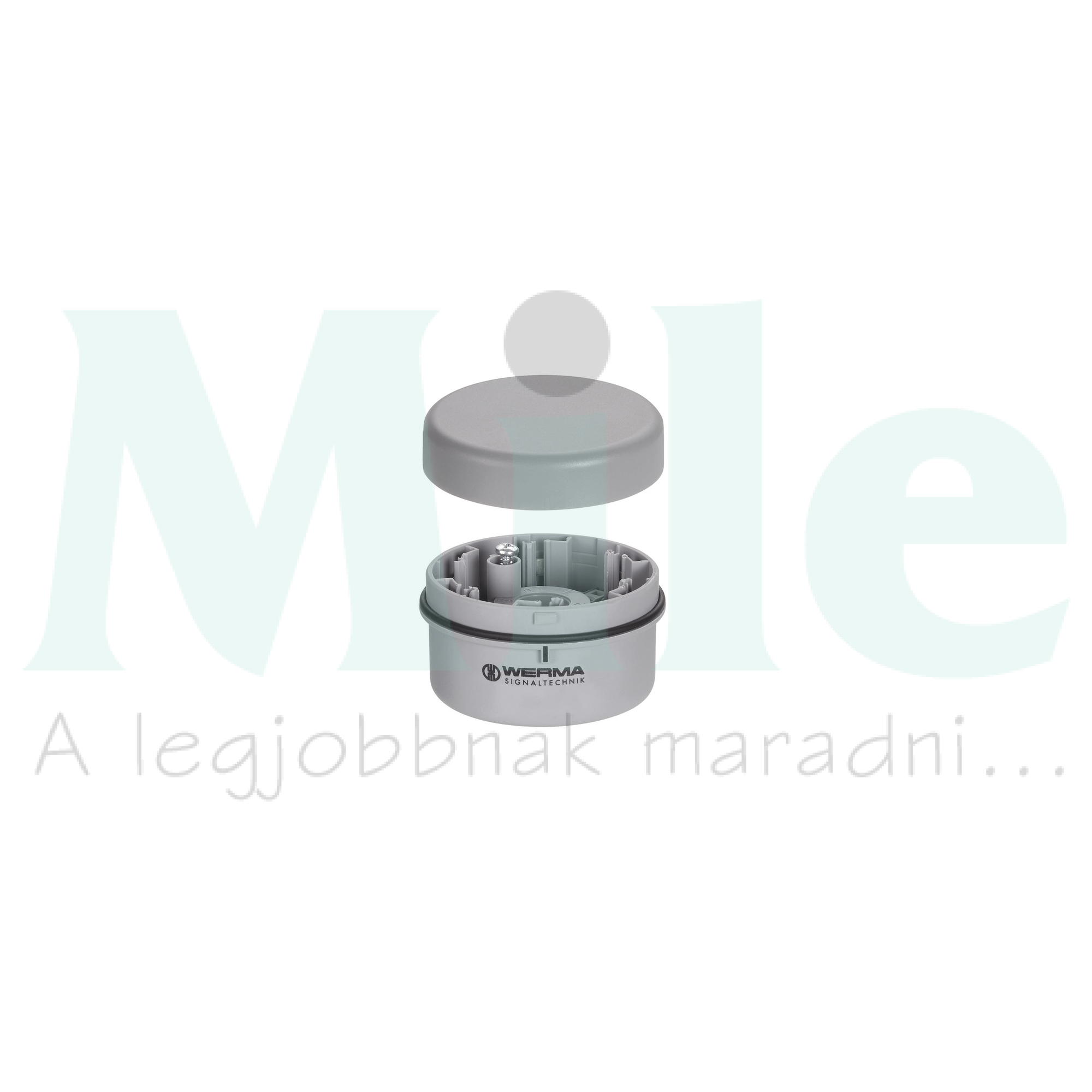 Jelzőoszlop alapmodul KombiSIGN71-hez tetővel szürke IP65 rugószorításos WERMA