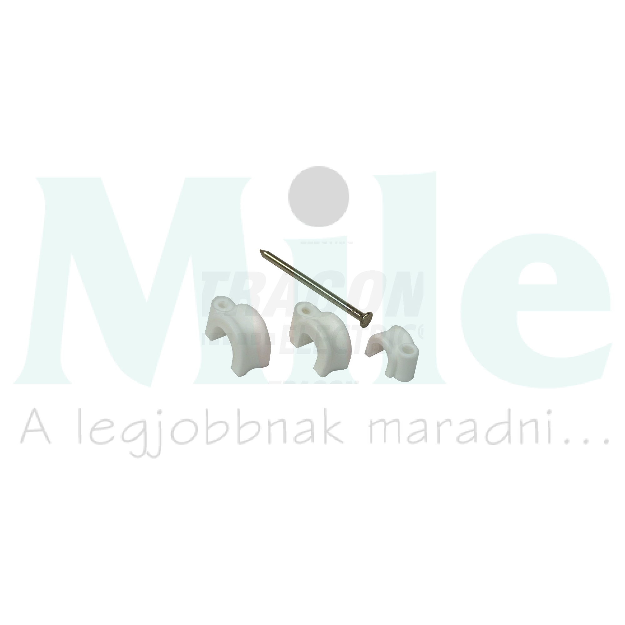 Kábelrögzítő bilincs szeggel 20db 6mm fényesfehér TRACON