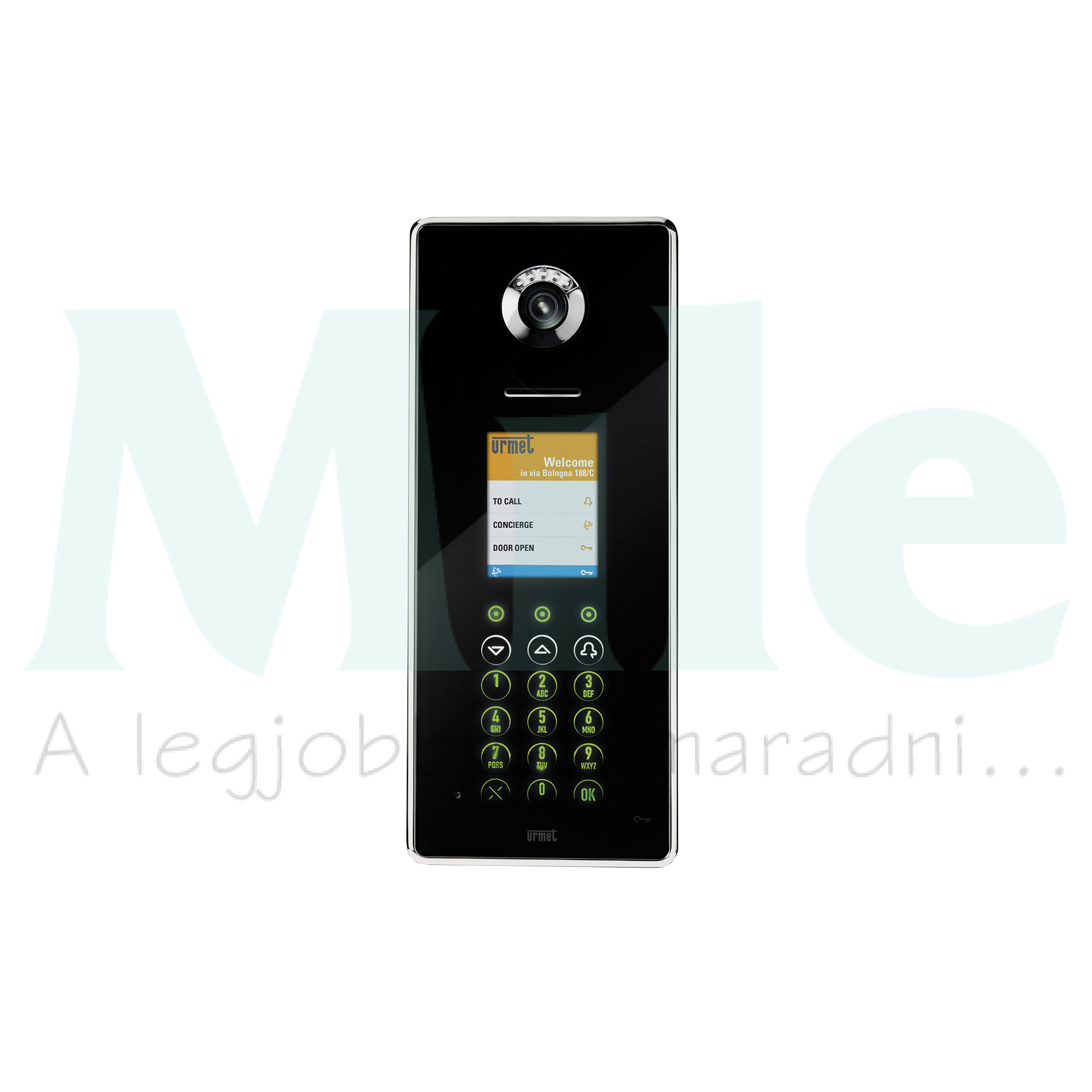 Kaputelefon kaputábla 2Voice üveg fekete Elakta URMET