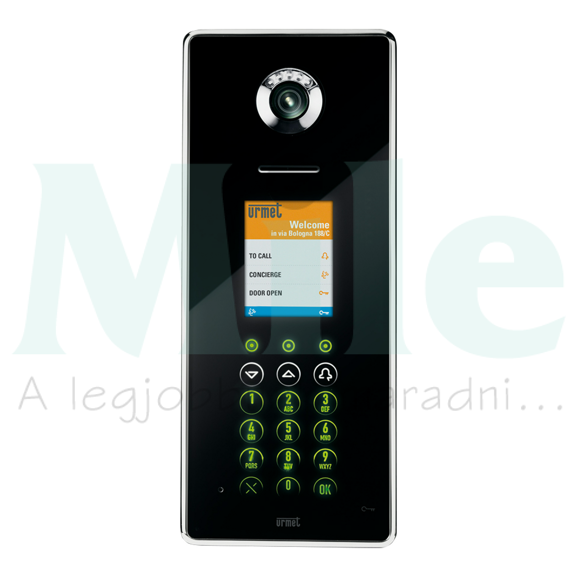 Kaputelefon kaputábla audió iPerCom/iPervoice 60Hz üveg fekete Elakta URMET