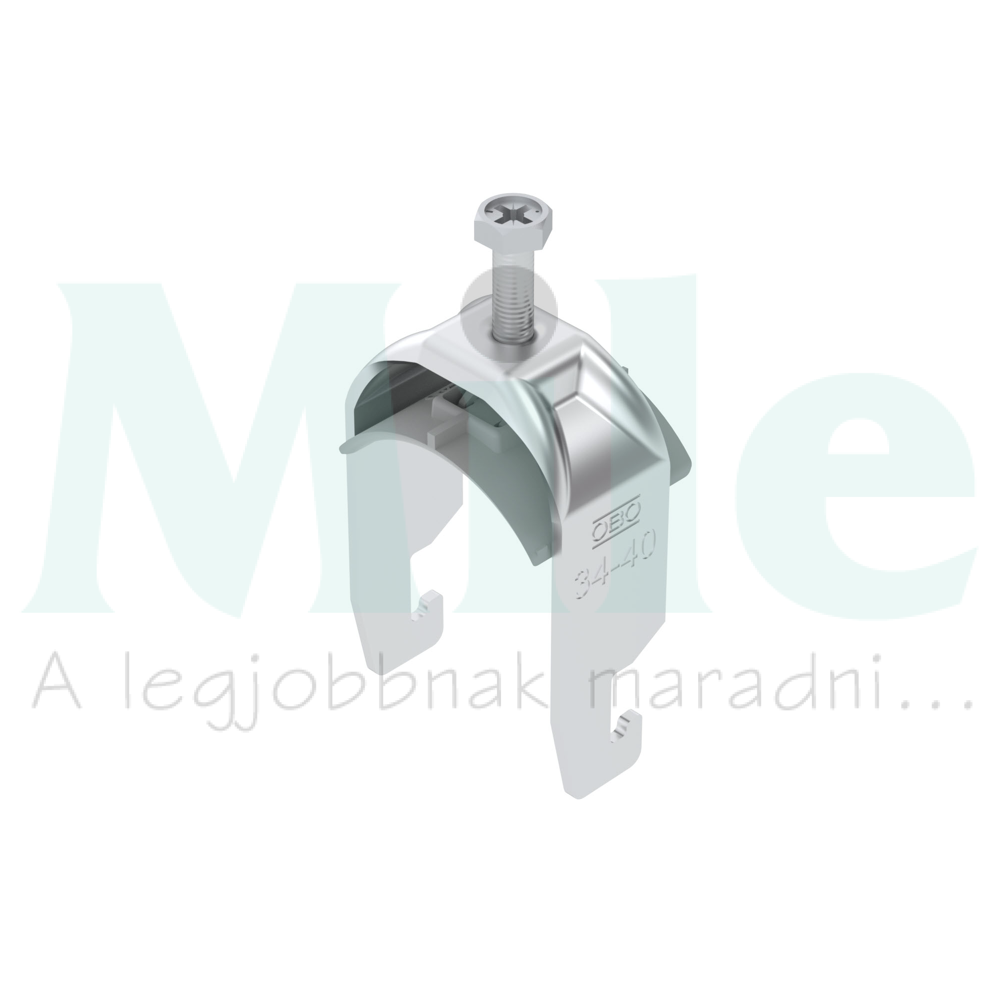 Kengyeles bilincs műa.nyomóval 1 x 34-40mm kezeletlen alumínium BS-U1-K-40 ALU OBO-BETTERMANN
