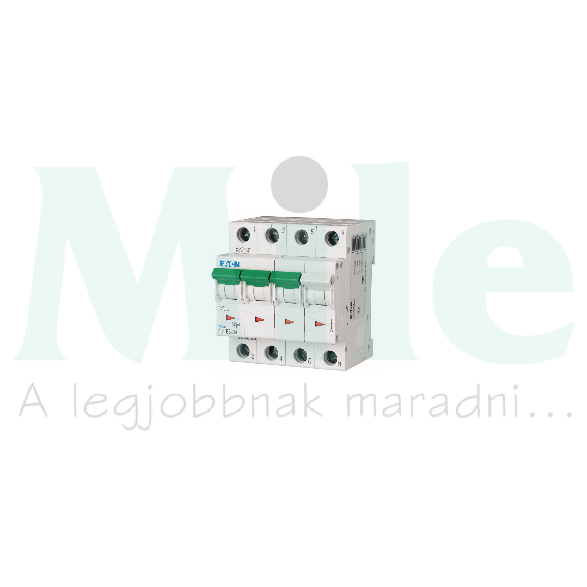 Kismegszakító 3P+N 15A B-jelleg 230V AC 6kA/60898 4M PL6-B15/3N EATON