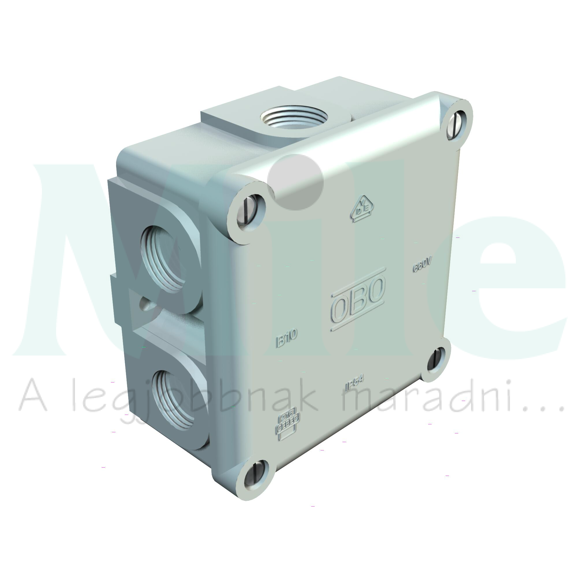 Kötődoboz falonkívüli 7db M20x1,5 menettel műanyag 91mm x 91mm x 51mm IP54 szürke teli fedél B 10 M 5 OBO-BETTERMANN