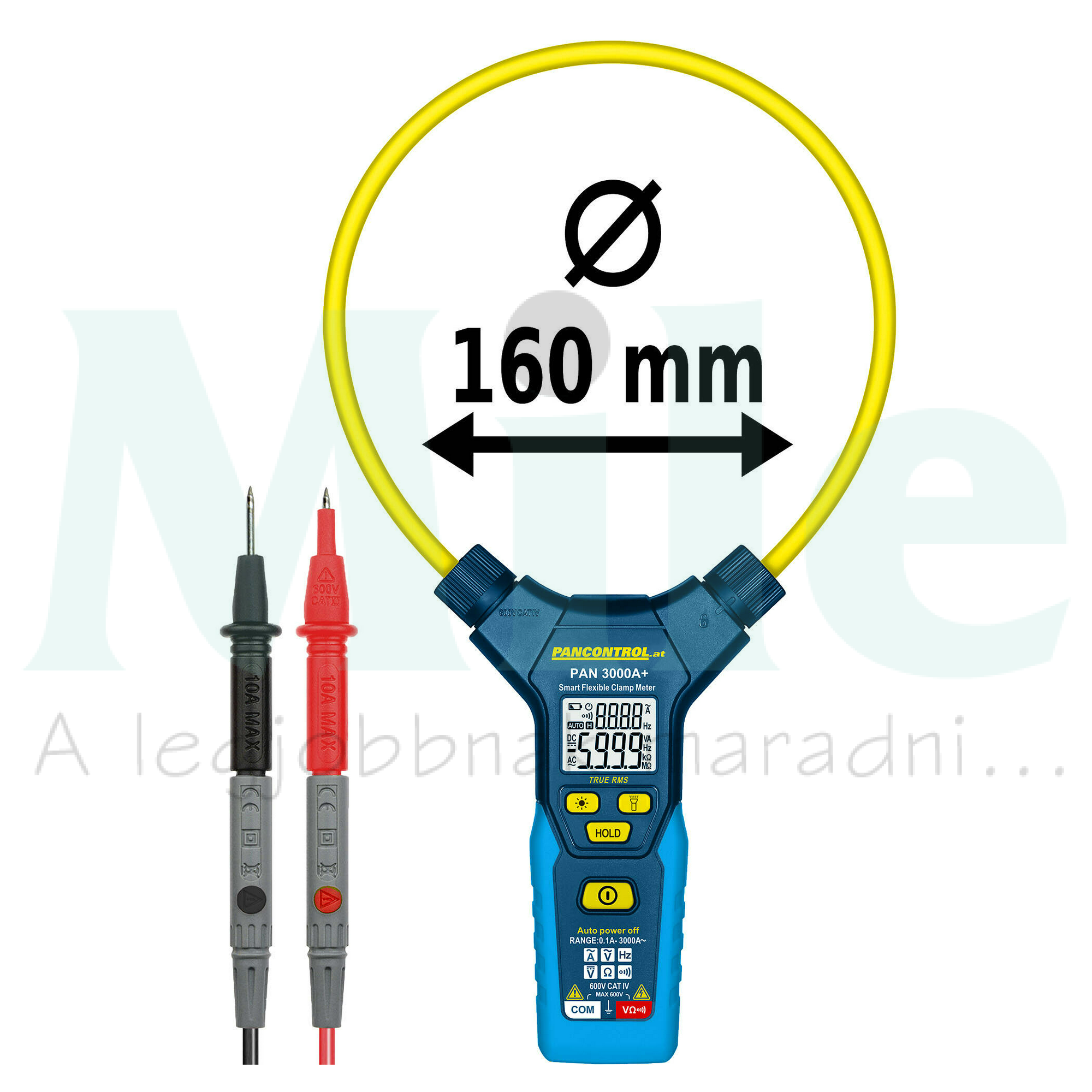 Lakatfogó V-A-Ohm-Hz LCD digitális 0,01-3000A-max./AC eff.értékmérés PAN 3000A+ Pancontrol