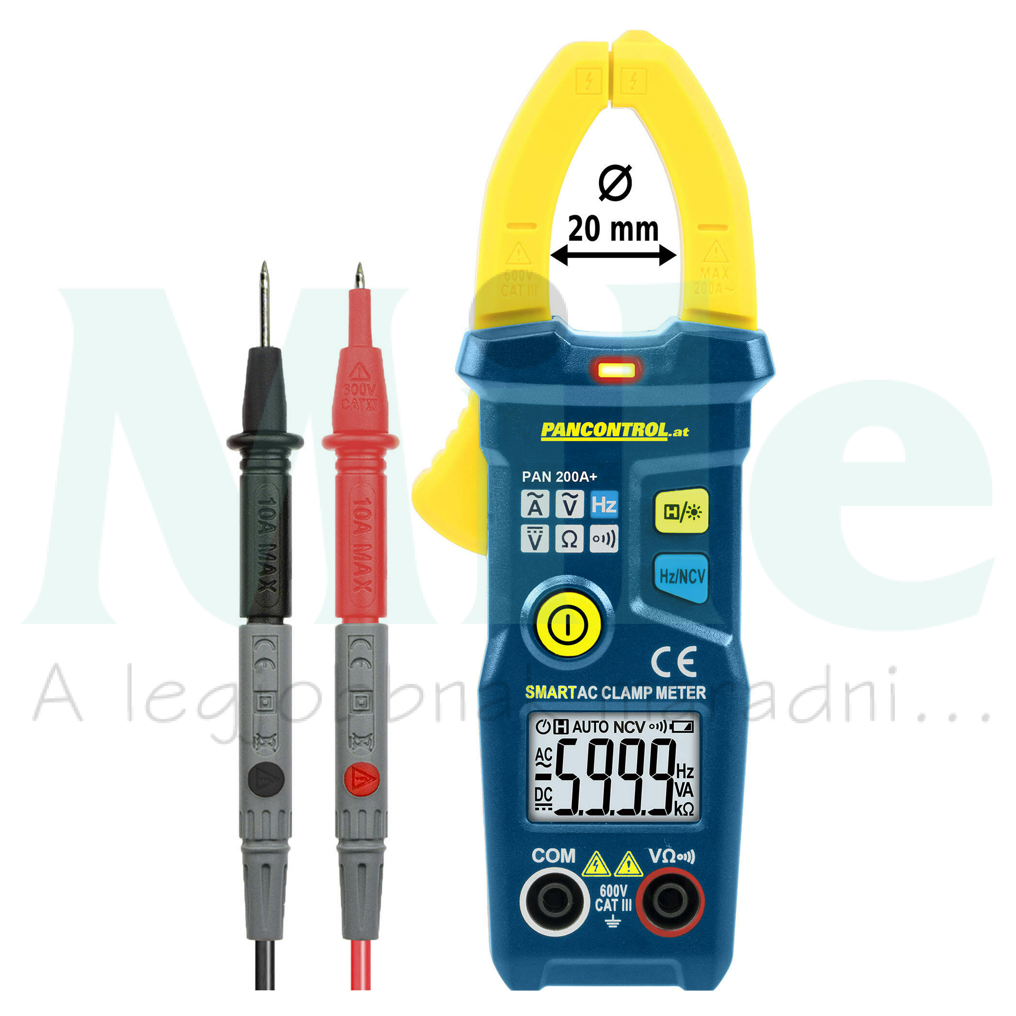 Lakatfogó V-A-Ohm LCD digitális 0,001-200A-max./AC 30mm-nyílás PAN 200A+ Pancontrol