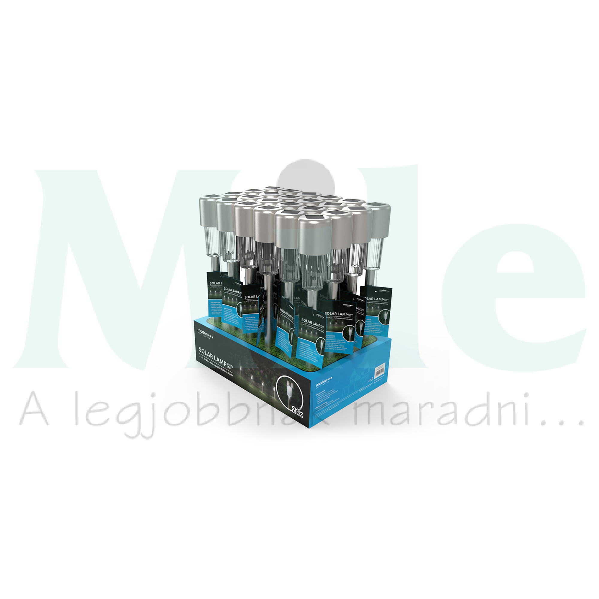 LED kerti szolár lámpatest leszúrható 0,2Ah Ni-MH AAA akku 8h 24db 1,2V DC 6000K IP44 Modee
