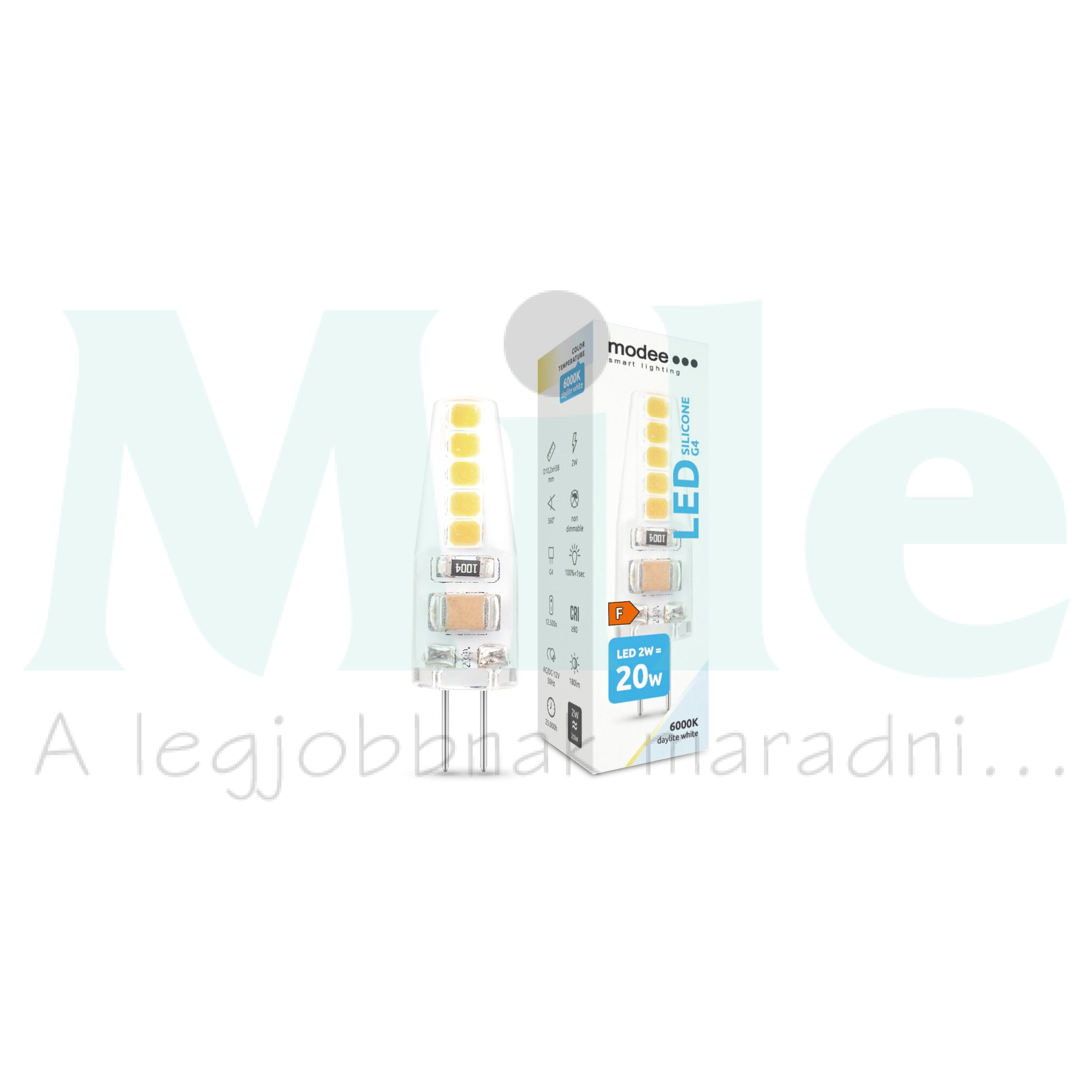 LED lámpa T10 szilikon 2W- G4 180lm 860 12V AC/DC 25000h 6000K Modee