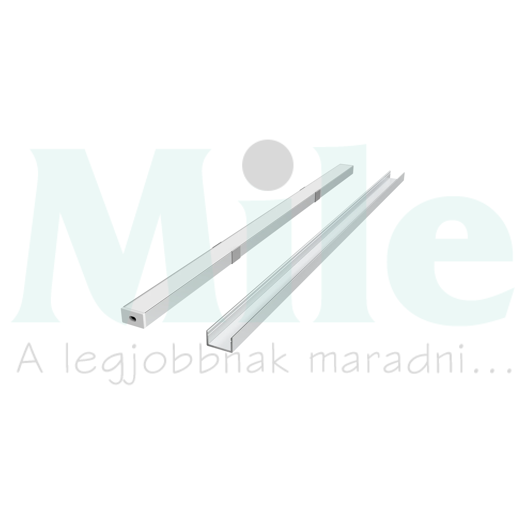 LED szalag profil készlet felületre aluminium U 16x9,5mm ezüst 2m Prime LED line