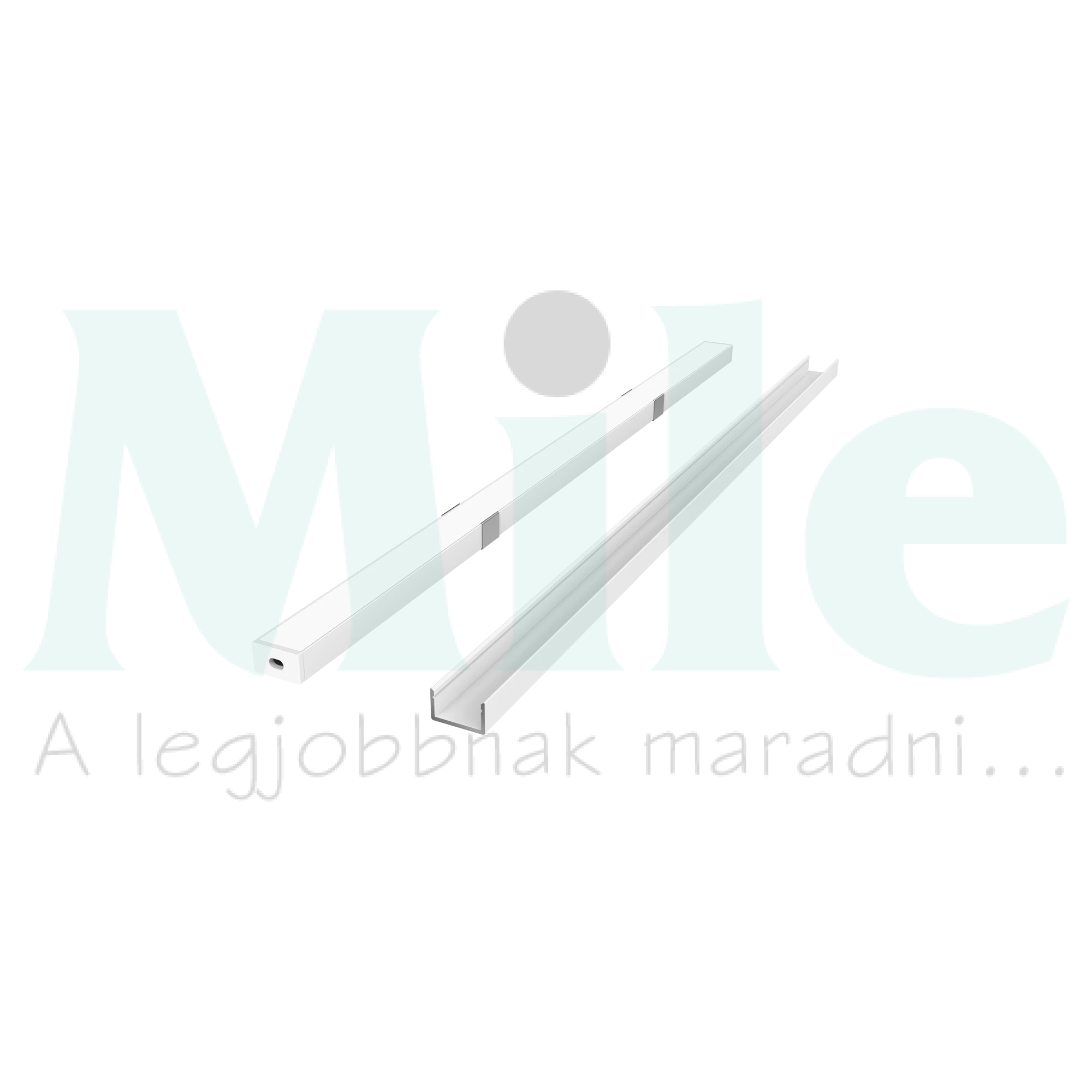 LED szalag profil készlet felületre aluminium U 16x9,5mm fehér 2m Prime LED line