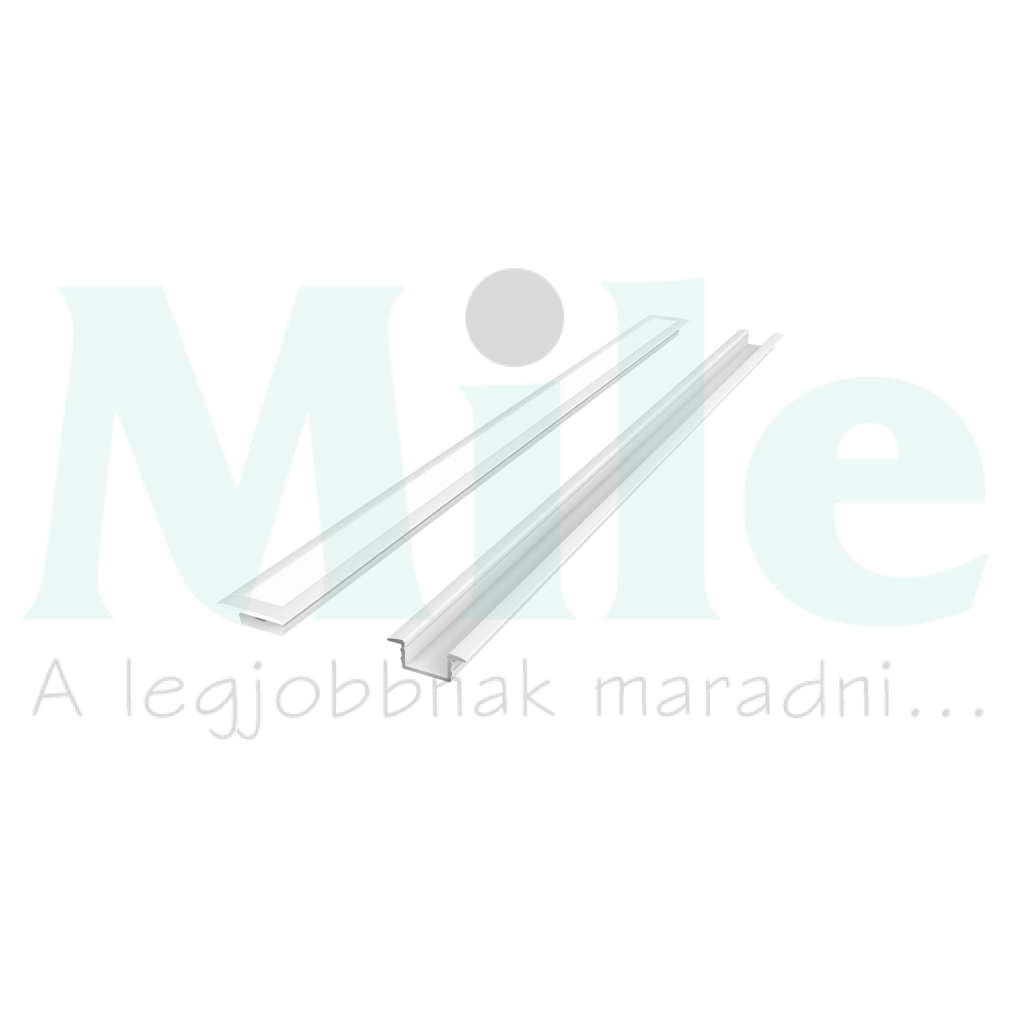 LED szalag profil készlet süllyesztett U aluminium 25,5x9,5mm fehér 2m Prime LED line