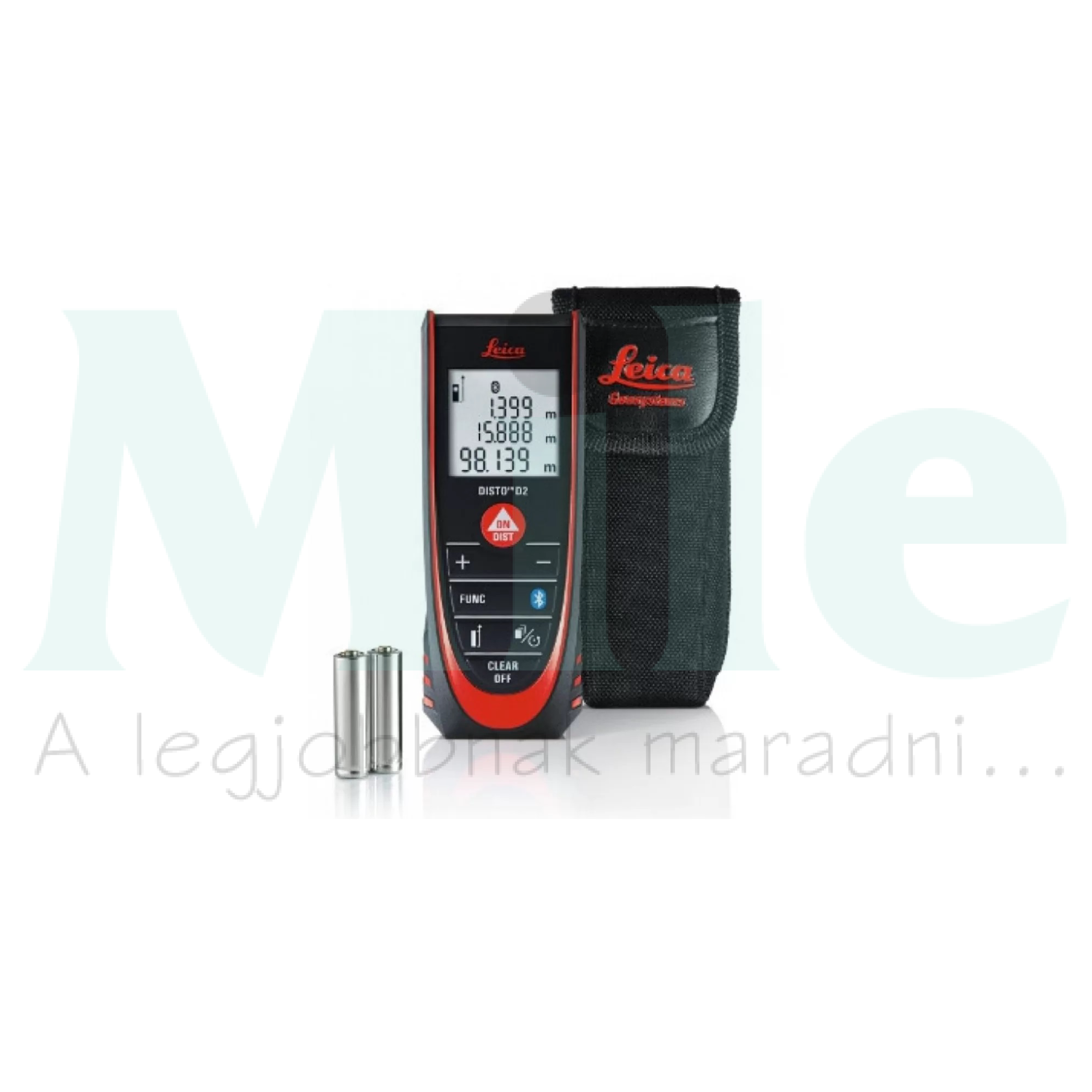 Lézer távolságmérő +2xAAAelem +tok okos Bluetooth 100m-sugárhossz IP54 Disto D2 Leica Geosystems