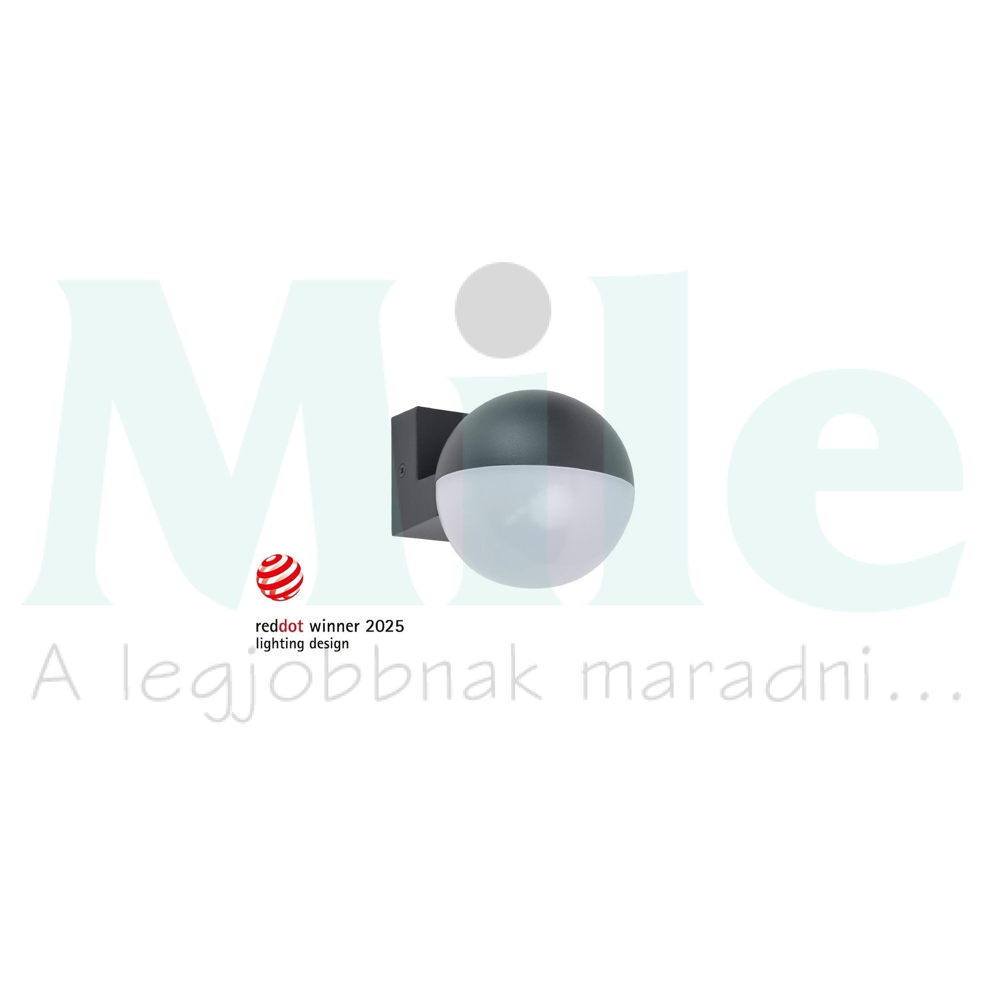 LUTEC 5138002118 LOOMA kültéri fali LED 7,8W 3000K 800lm fekete/opál félgömb IP54