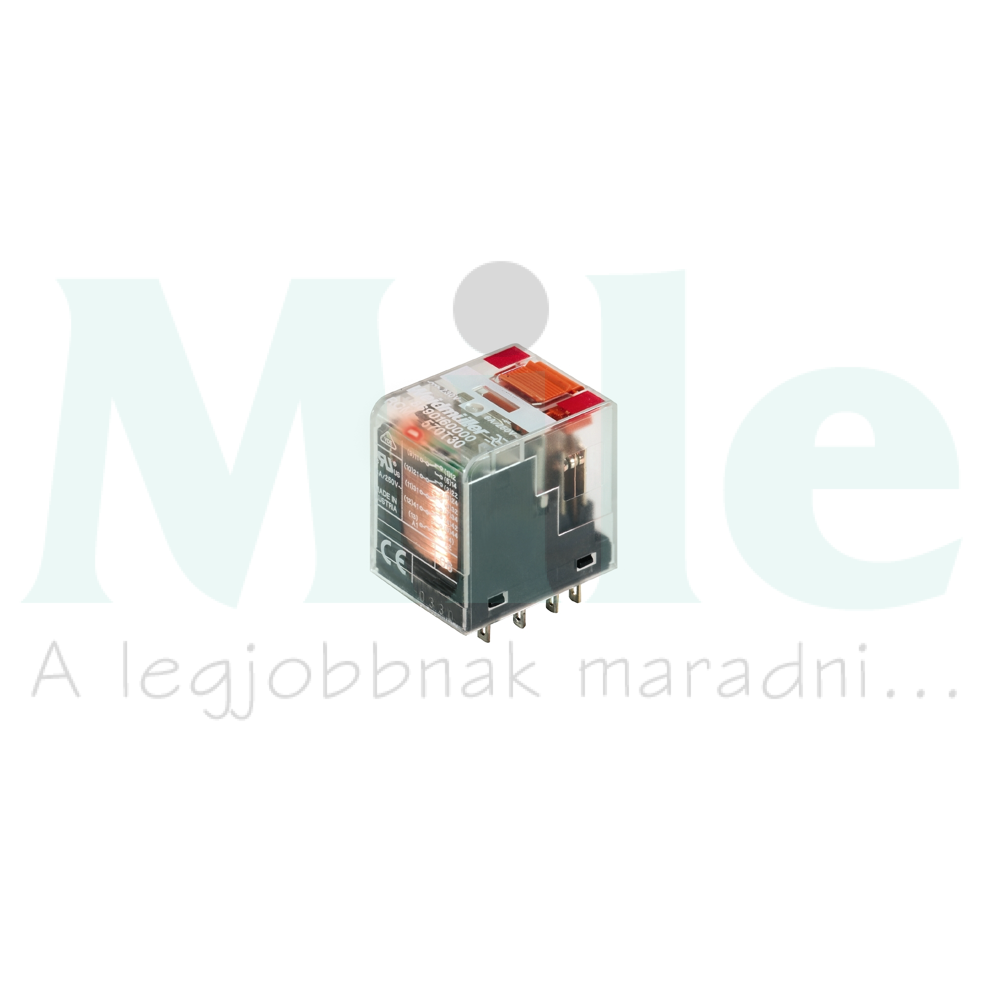 Miniatűr ipari relé tesztgombbal 12A 4-v dugaszolós 207-253VAC monostabil RCM570T30 Weidmüller
